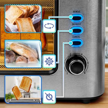 Duronic Toaster, TB10 Toaster mit Glasfenster, Für 2 Scheiben, Sandwichtoast