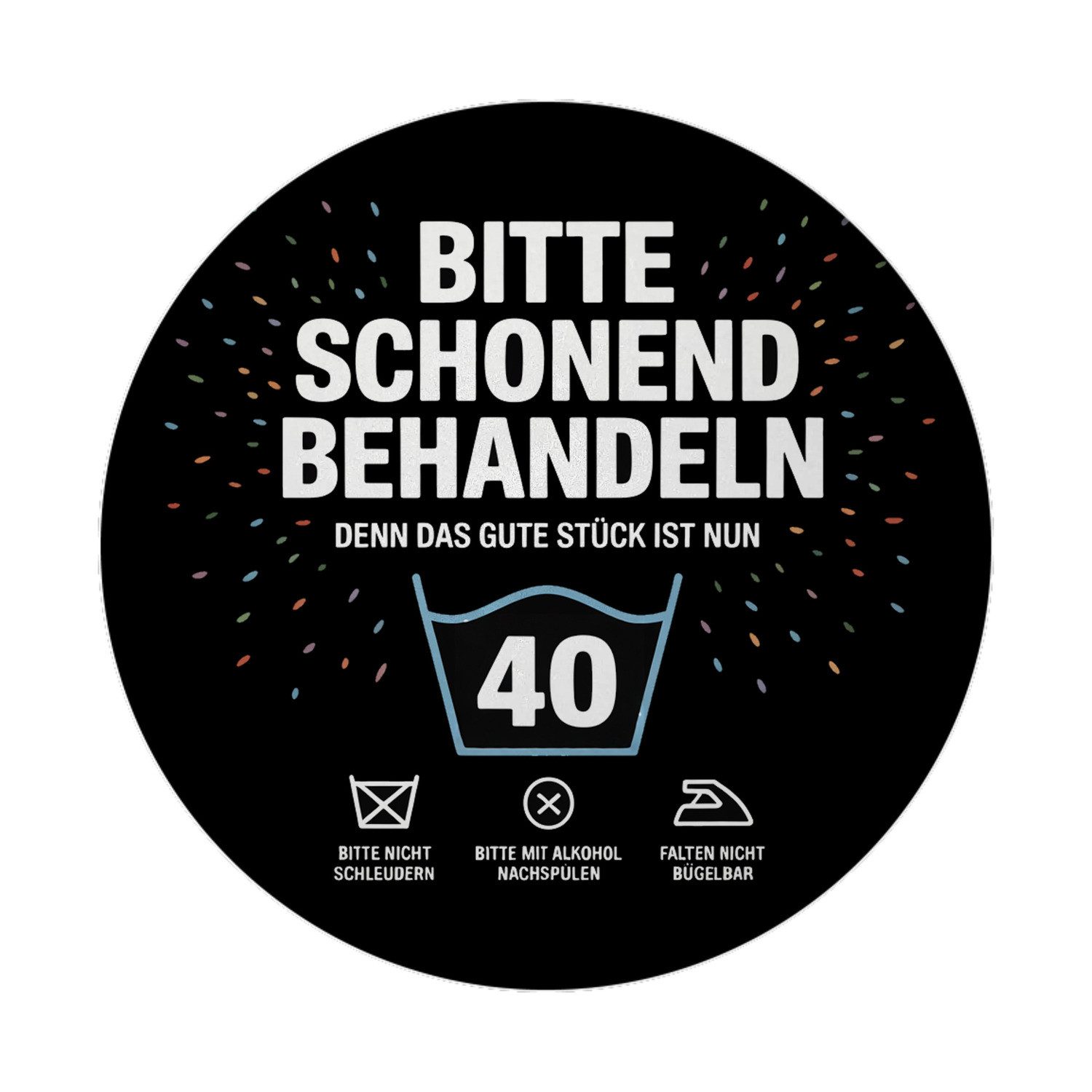 speecheese Magnet Wäschepflegeetikett Magnet mit Flaschenöffner bitte schonend wird 40