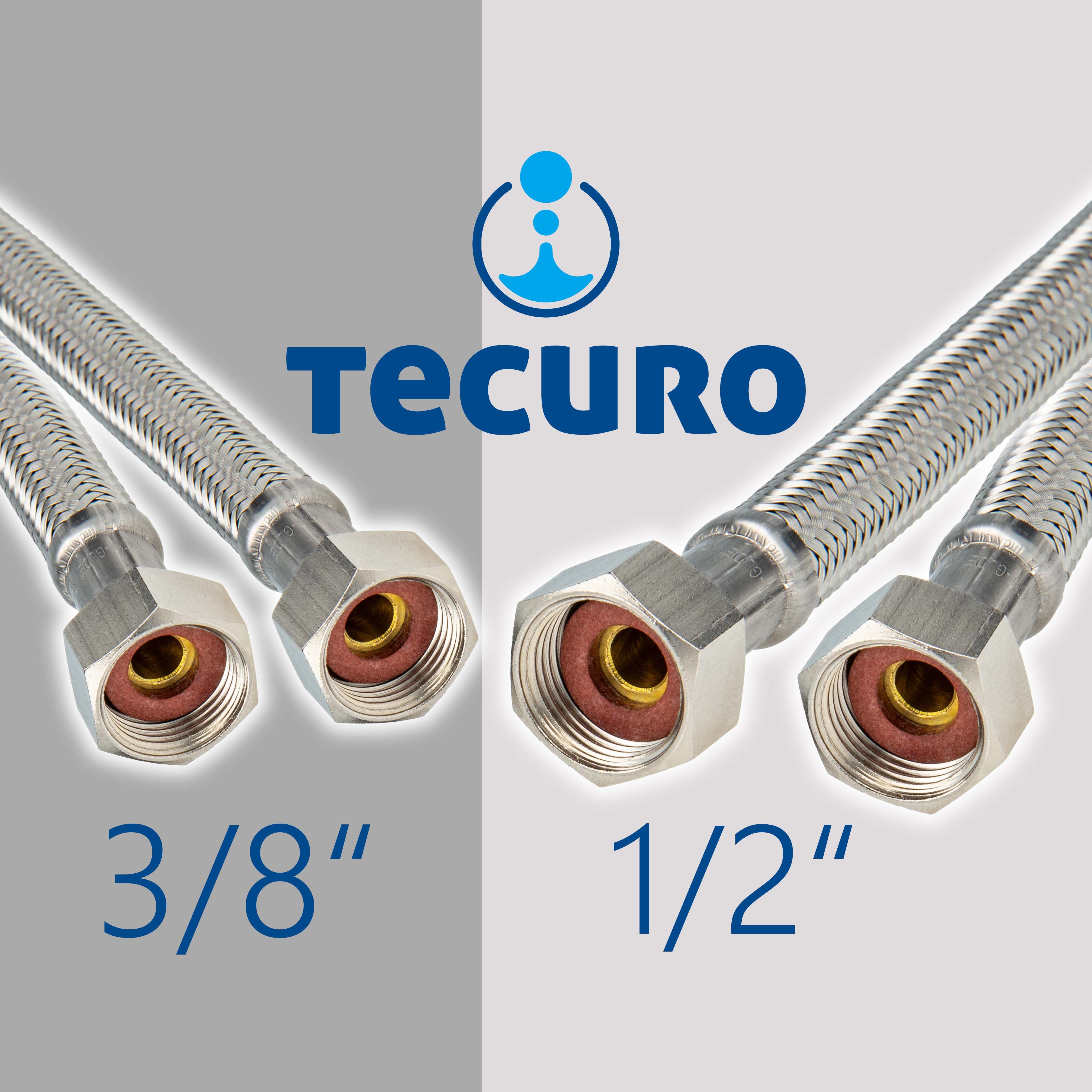 tecuro Flexschlauch DN 8 Verbindungsschlauch IG x AG - für Sanitärinstallation KTW-A-DVGW
