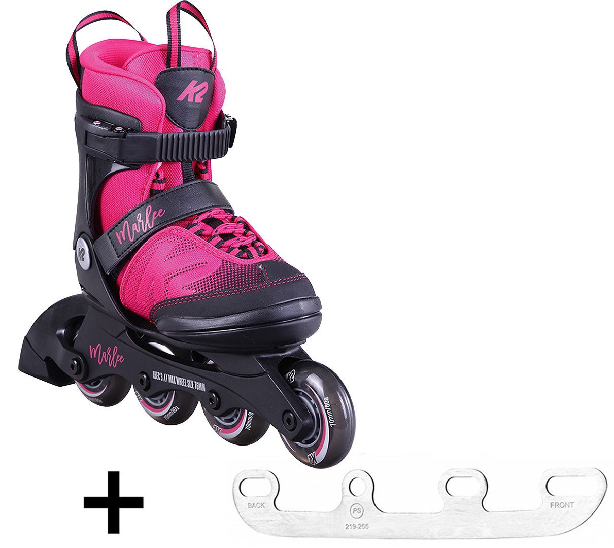 Inlineskates K2 MARLEE Kinder Inline Skate pink mit SABRES 4 Schlittschuh Eiskufen