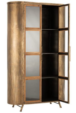 J-line Dekoobjekt Schrank aus Metall auf Füßen 2 Türen Glas Antik Gold - Eleganz trifft