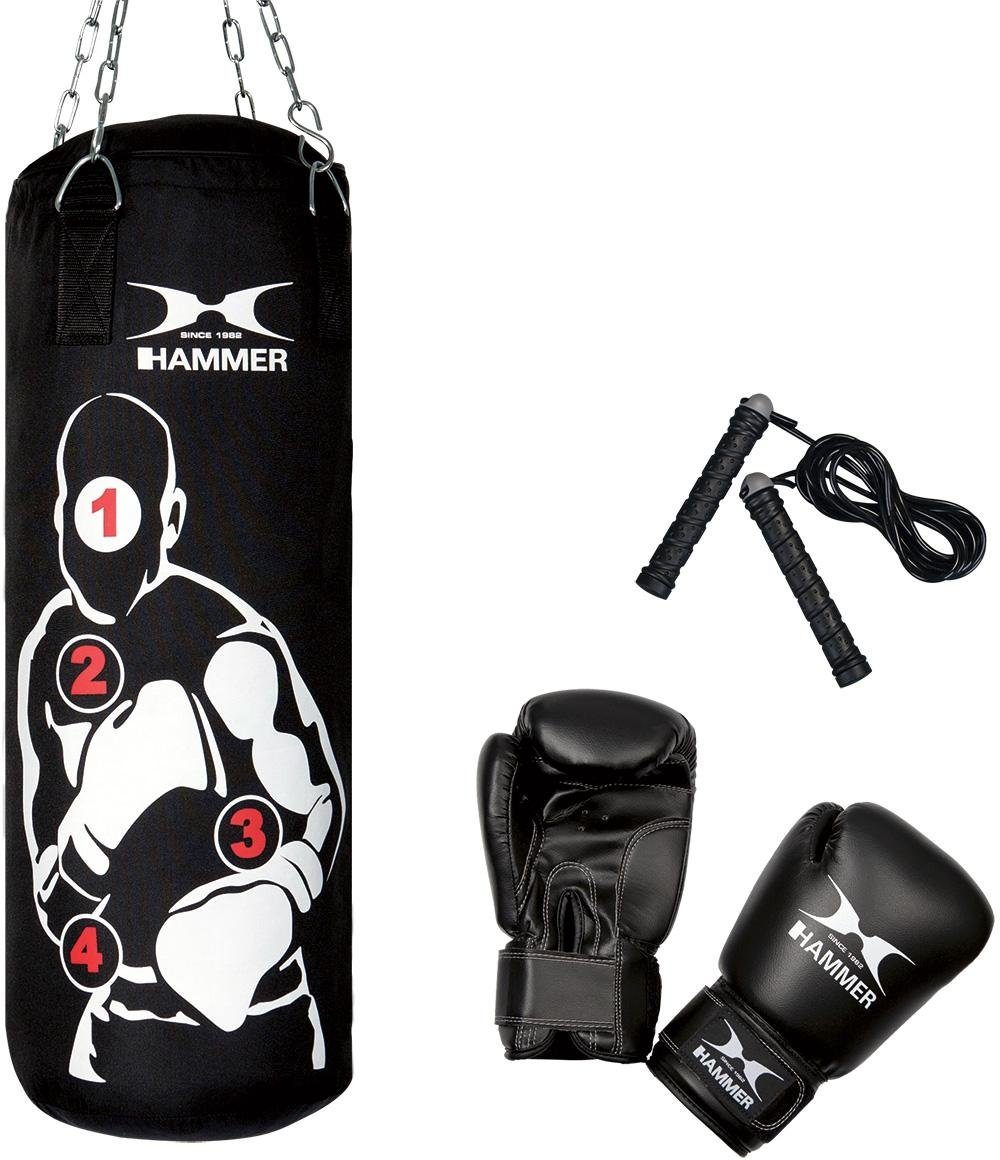 Hammer Boxsack Sparring Pro (Set, 3-tlg., mit Boxhandschuhen, mit Sprungseil)