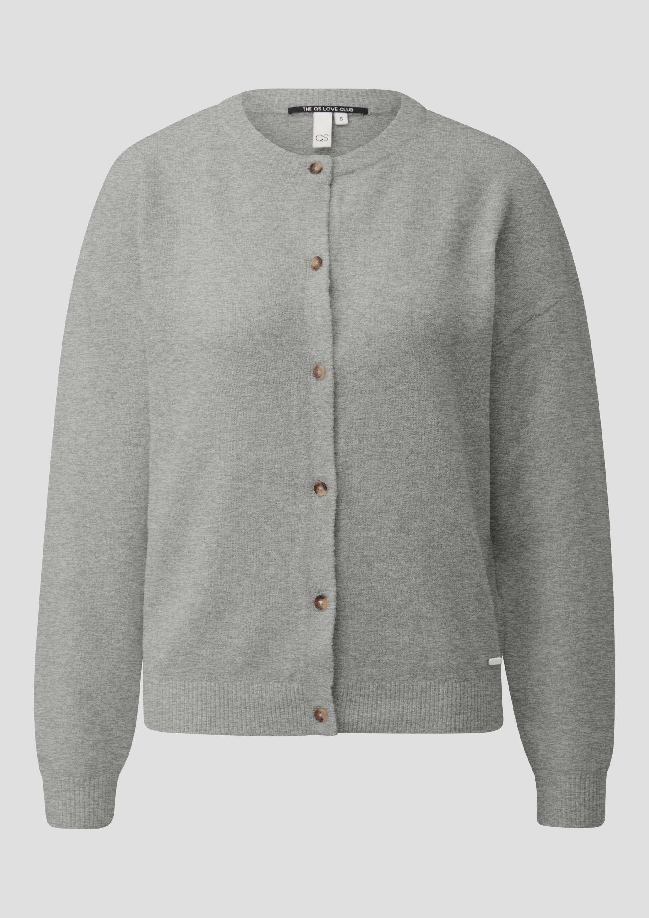 QS Cardigan Strickjacke Melierte Strickjacke