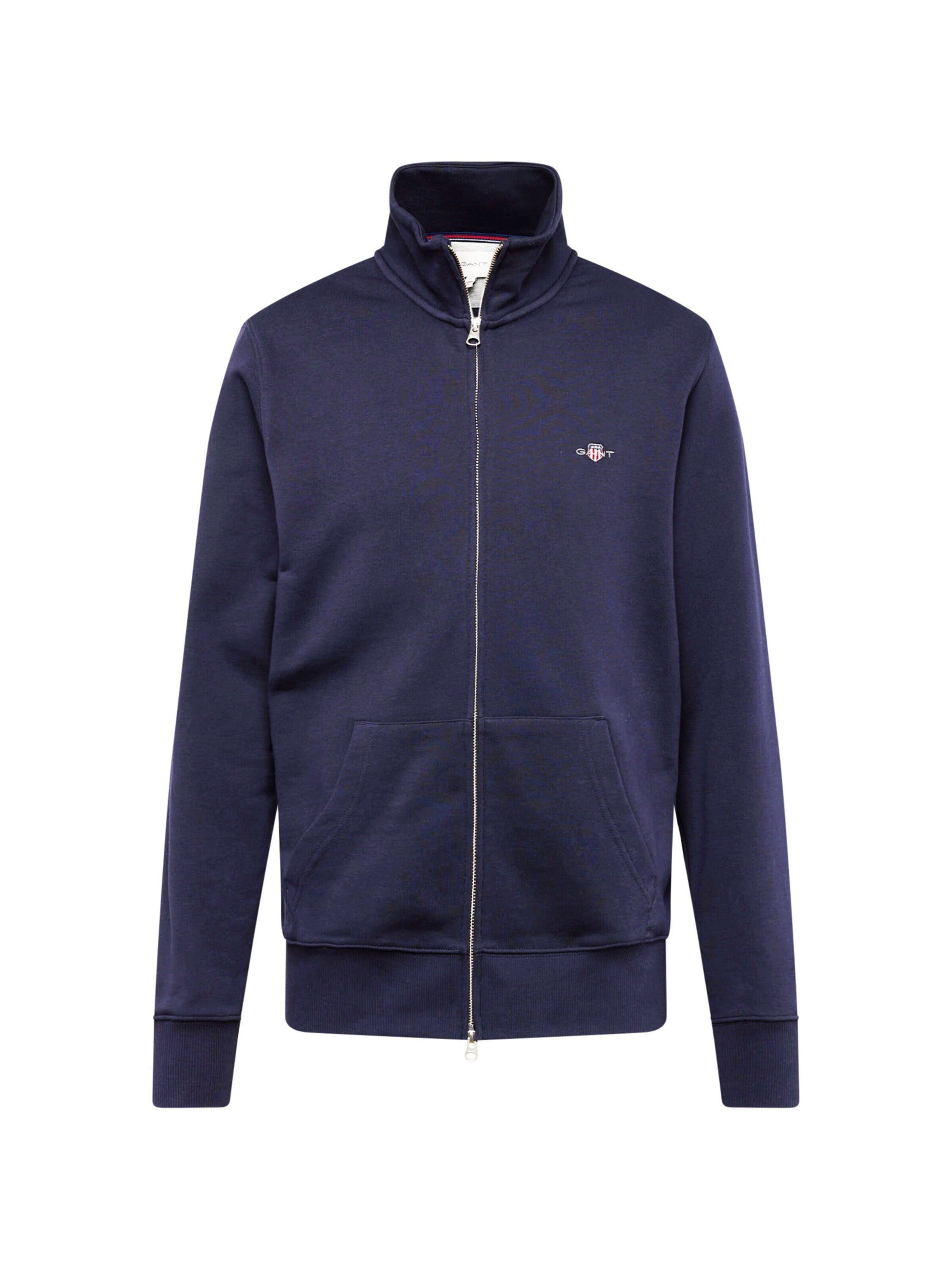 Gant Sweatjacke "REG SHIELD FULL ZIP SWEAT", mit Logostickerei auf der Brus günstig online kaufen