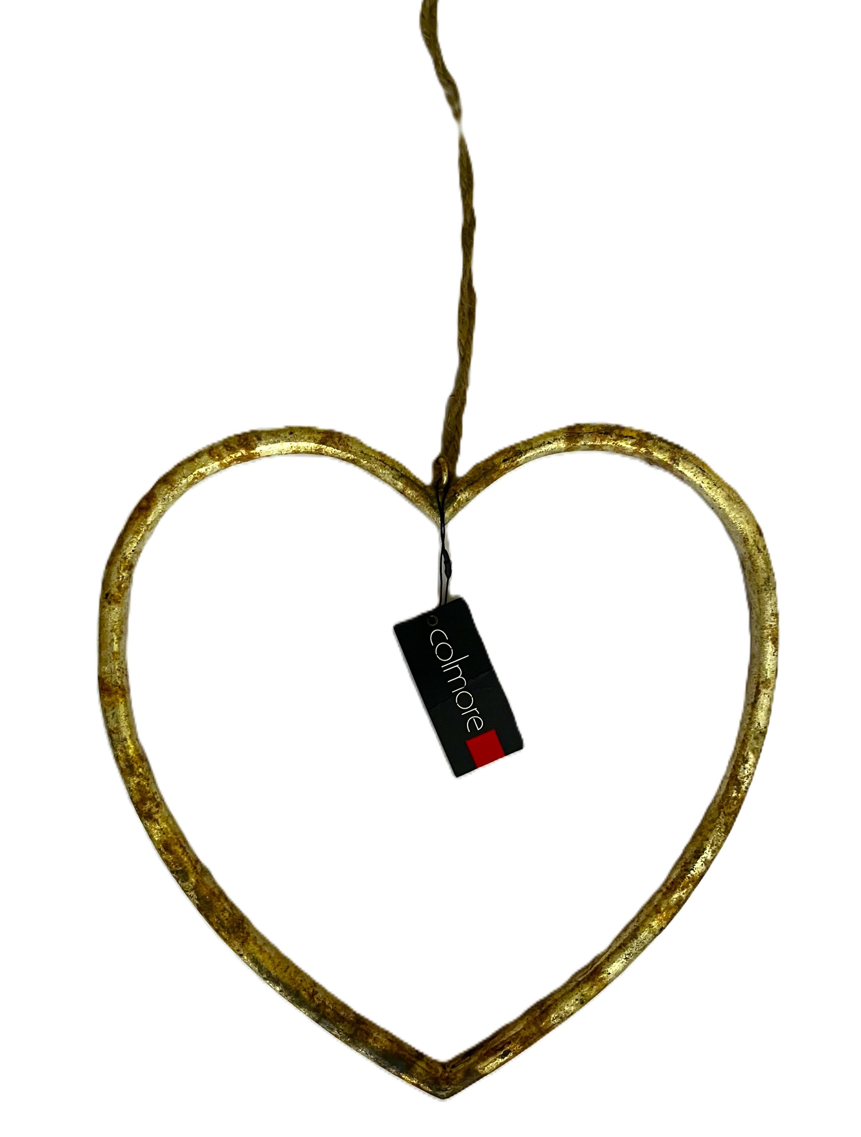 colmore Dekohänger Herz Deko Hänger Gold Vintage Groß 38 cm
