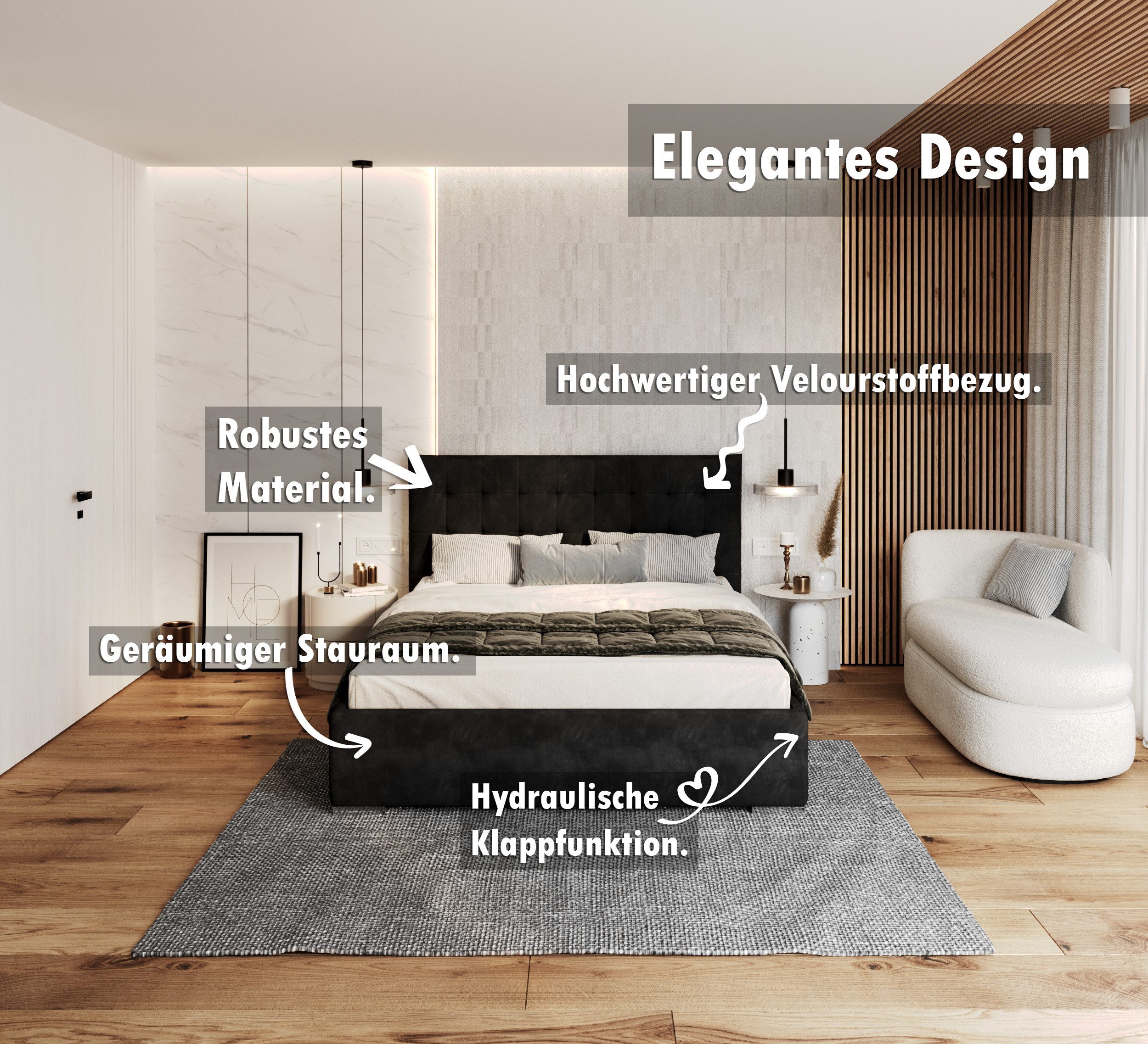 FDM Polsterbett Elegant - Stauraum & günstig online kaufen