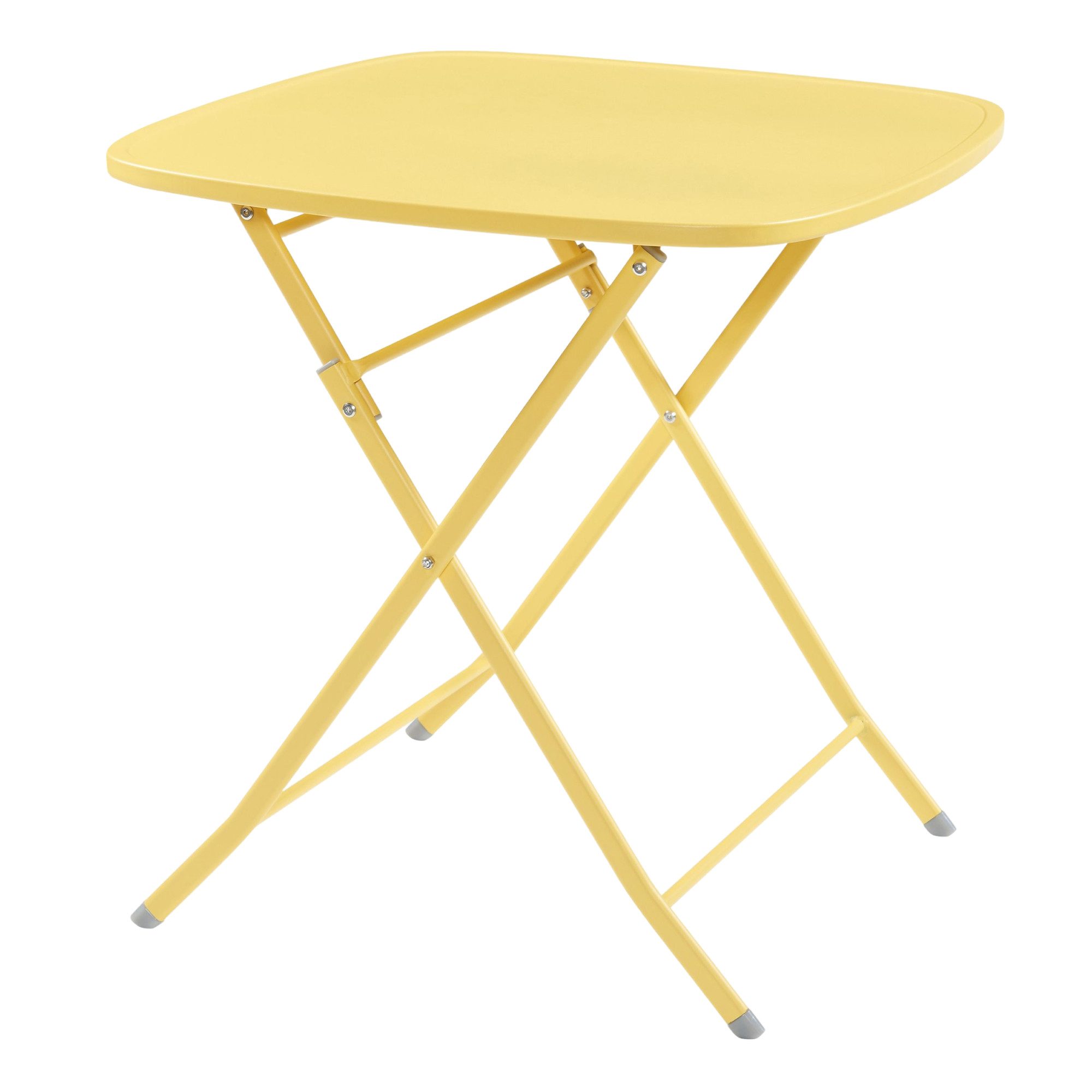 en.casa Klapptisch, »Sande« Stahl 71 x 70 x 70 cm Gelb