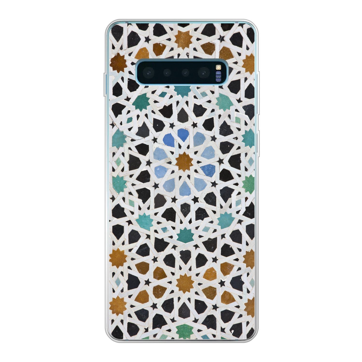 MuchoWow Handyhülle für Samsung Galaxy S10 Plus Ein marokkanisches Mosaikdetail, Phone Case, Silikon, Schutzhülle Dünn