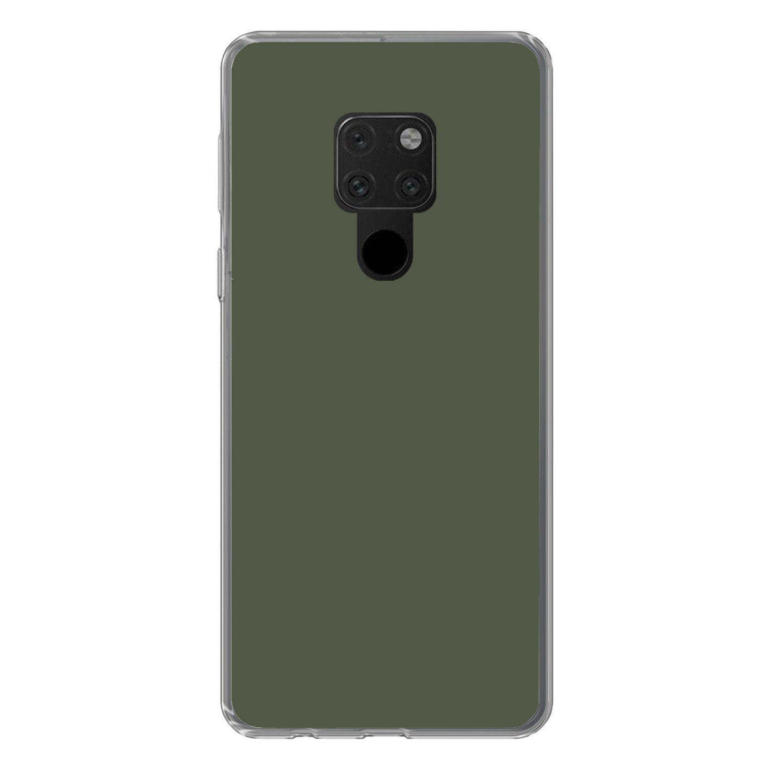 MuchoWow Handyhülle für Huawei P40 Lite Grün - Einfarbig - Olivgrün, Handy Case, Silikon, Bumper Case Dünn