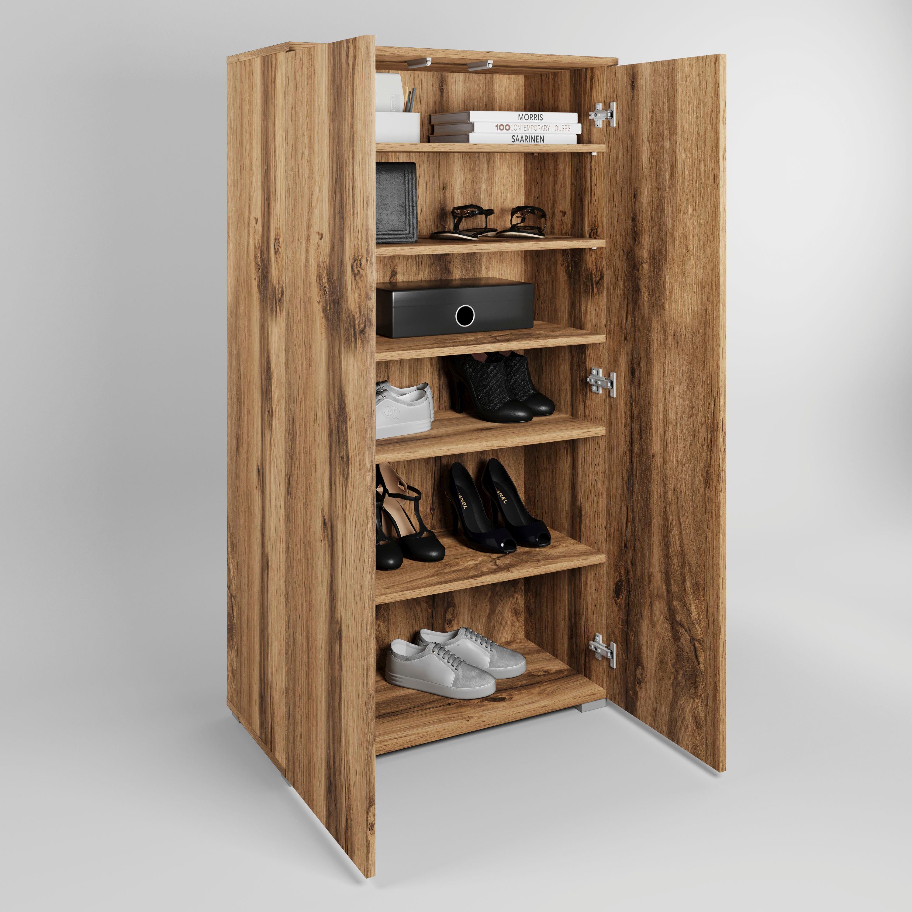 OTTO home Schuhschrank Paris grifflose Schuhregal Breite 70cm, mit 6 geräumigen Fächern – Bild 5 von 5