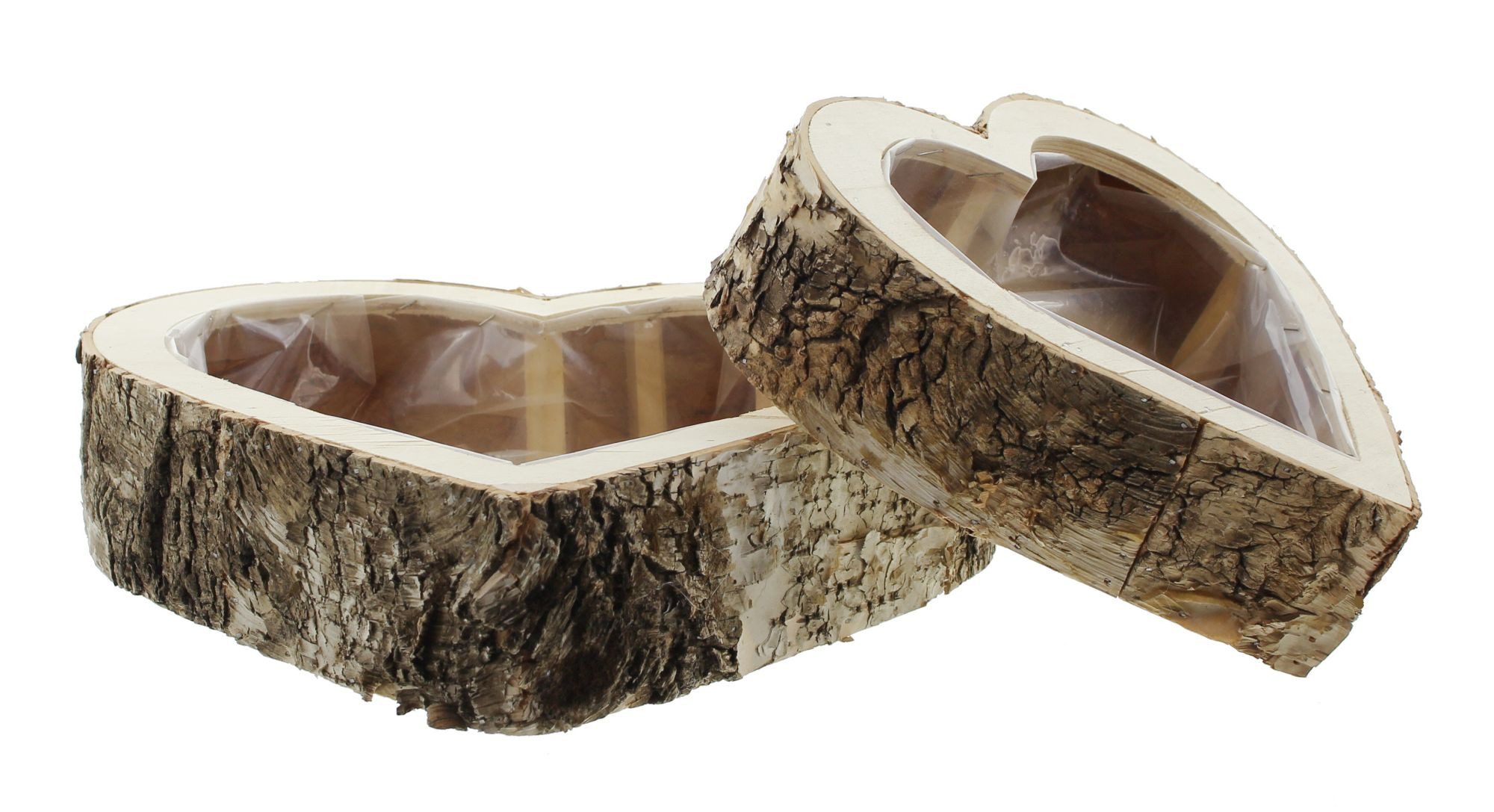 Frank Flechtwaren Blumenbank, Pflanzherz Birke 2er Set