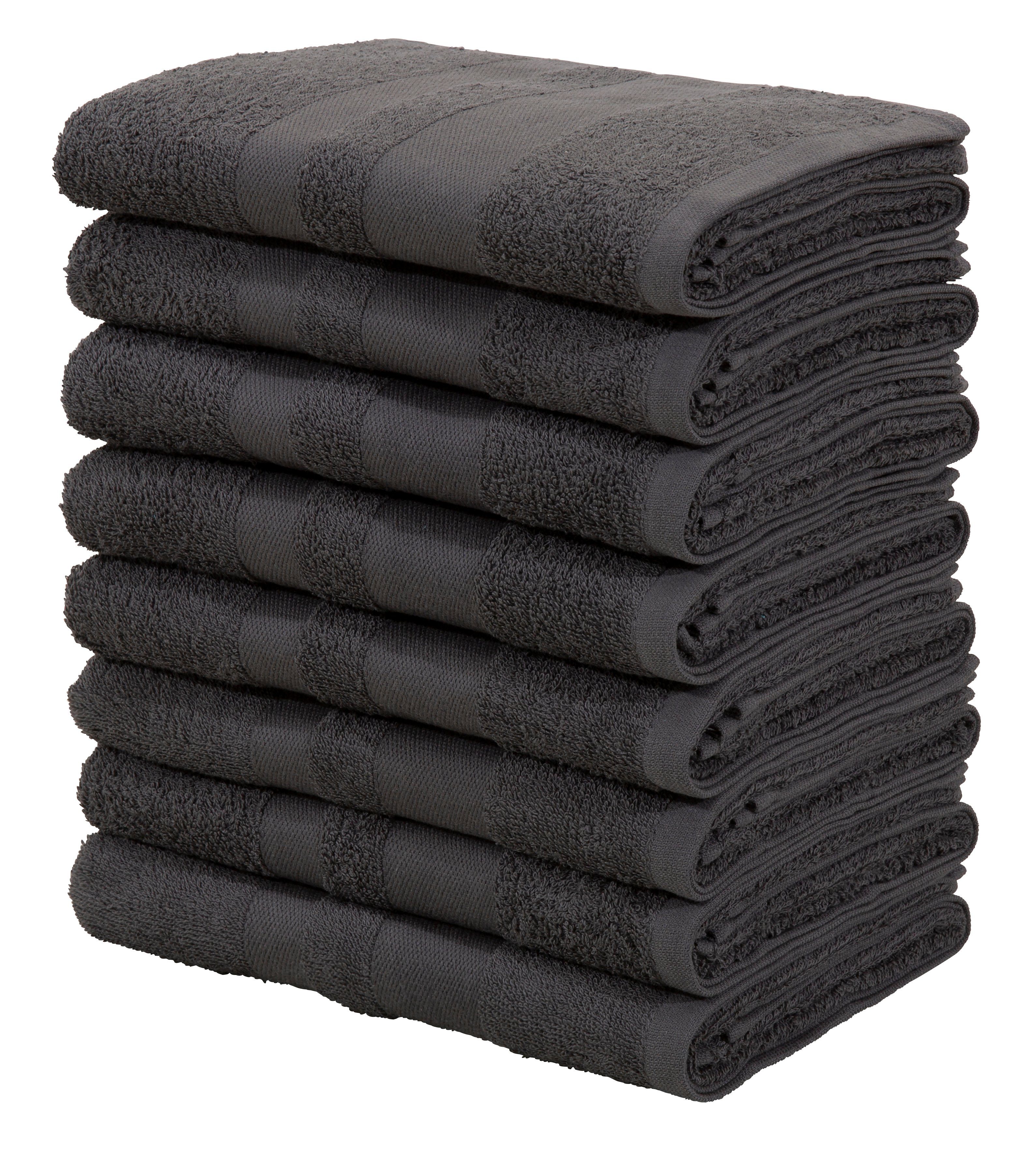 OTTO home Handtücher Vanessa, 8 Handtücher, 50x100cm, in Standard- und Premium-Qualität, Walkfrottee (Set, 8-St), Handtücher mit Bordüre, 100% Baumwolle, einfarbig, weich
