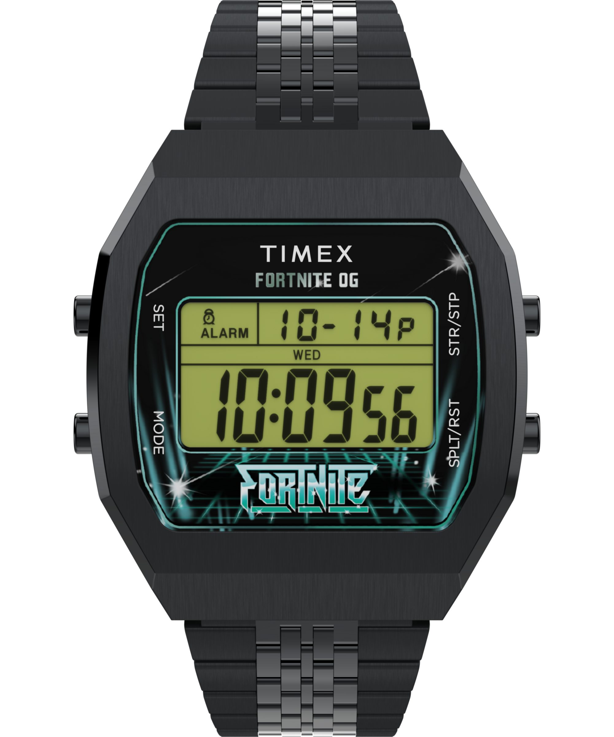 Timex Chronograph TIMEX x FORTNITE TIMEX T80 TW2Y46000YH, Quarzuhr, Armbanduhr,Herrenuhr,Edelstahlarmband, Stoppfunktion,digital