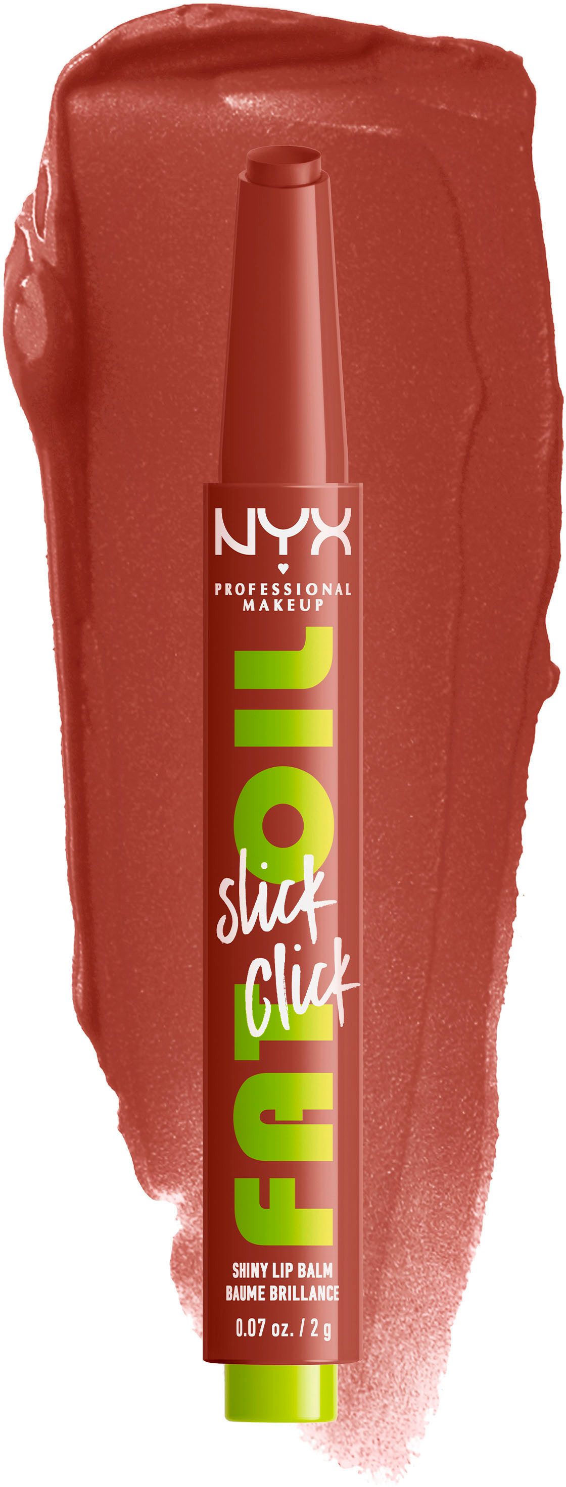 NYX PROFESSIONAL MAKEUP Lippenstift FAT OIL SLICK CLICK, leichter, aufbaubarer, pigmentierter Lip Balm