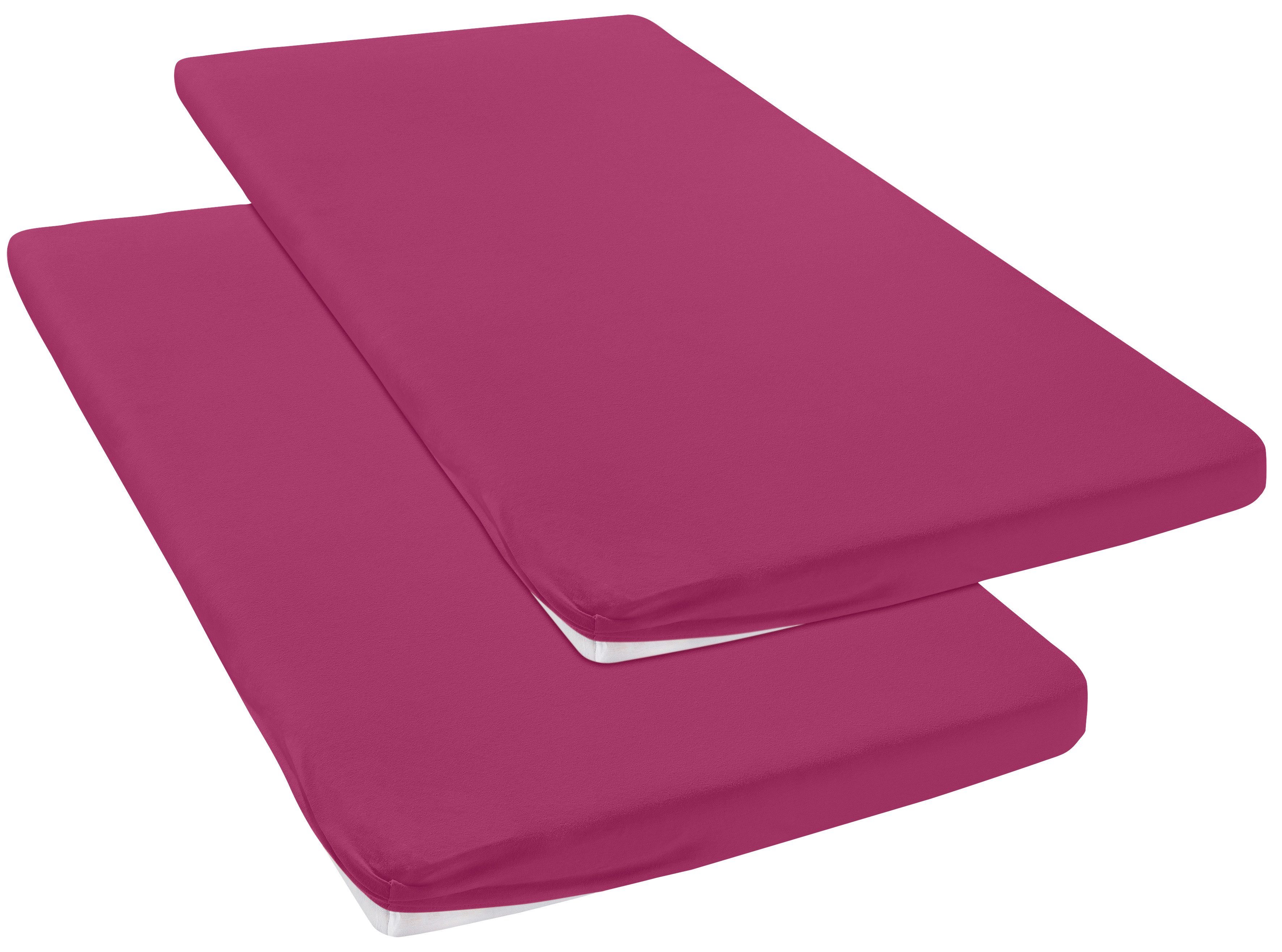 OTTO home Spannbettlaken Topper Basic, in Gr. 90x200, 140x200 oder 180x200 cm, Microfaser-Jersey, Gummizug: rundum, (2 Stück), Baumwolle, Matratzen bis 8 cm Höhe, Bettlaken, Spannbetttuch, Laken