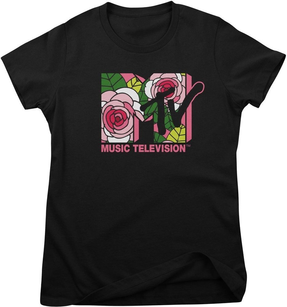 MTV T-Shirt MTV Pink Roses Logo Girly Tee