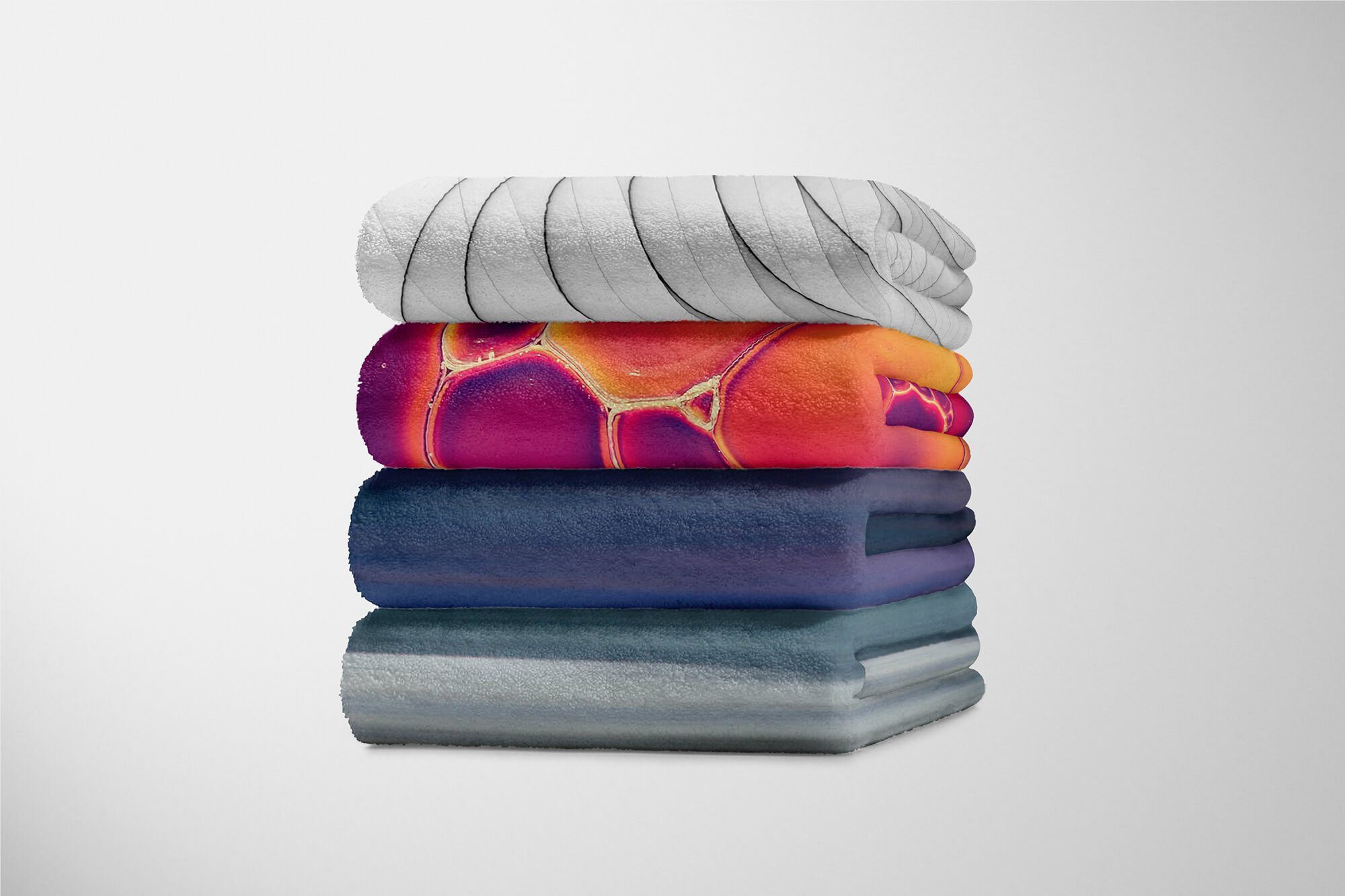 Handtuch Kuscheldecke Saunatuch (1-St), Sinus Handtuch Baumwolle-Polyester-Mix mit Horizont Handtücher Abstrakt, Farben Strandhandtuch Art Fotomotiv