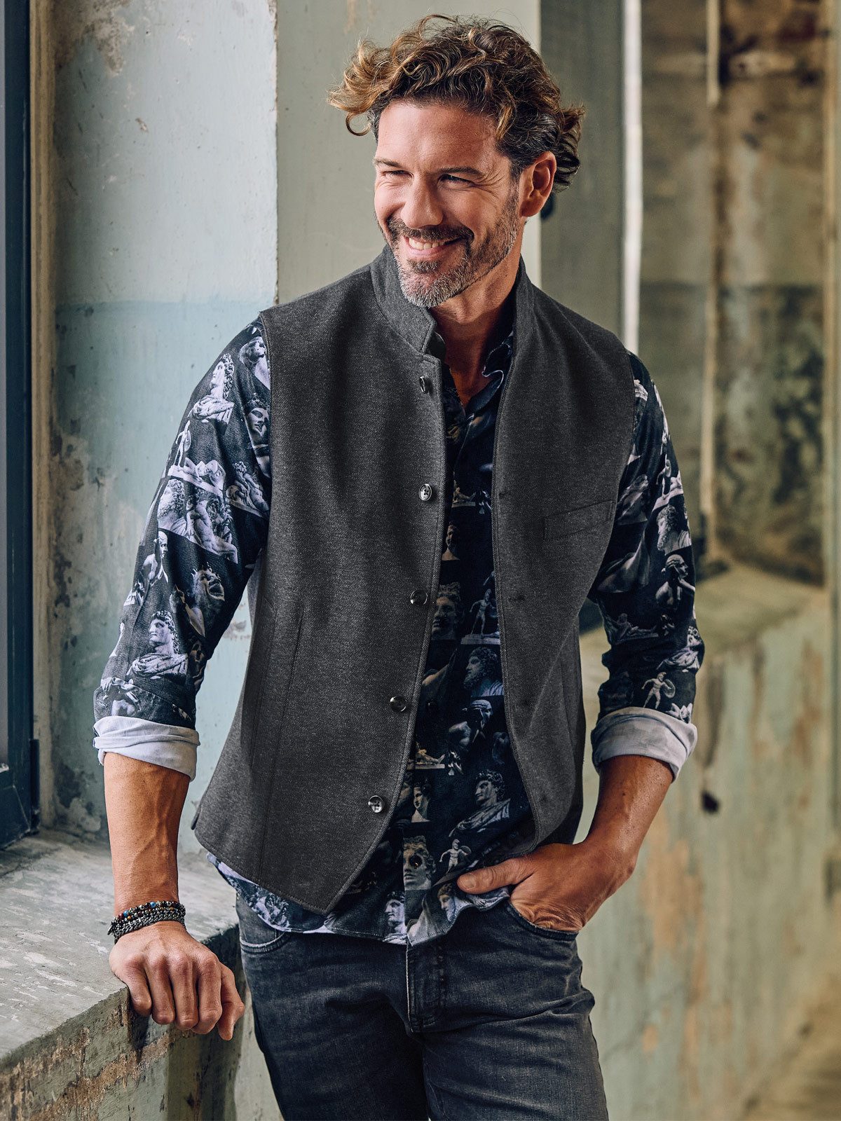 emilio adani Anzugweste emilio adani Herren Sakkoweste, Anthrazit