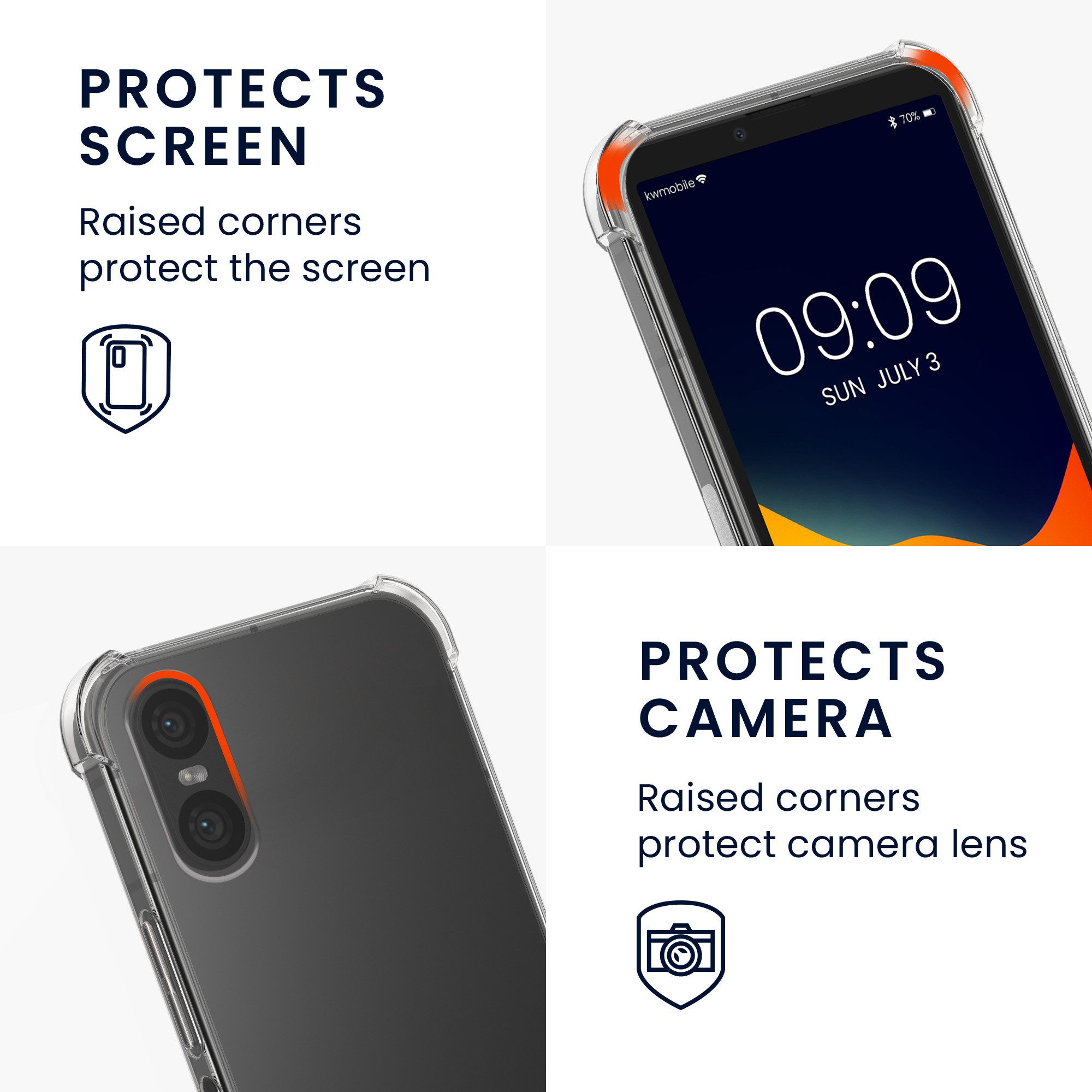 kwmobile Etui Necklace Case für Sony Xperia 10 VI, Hülle Silikon mit Handykette - Band Handyhülle