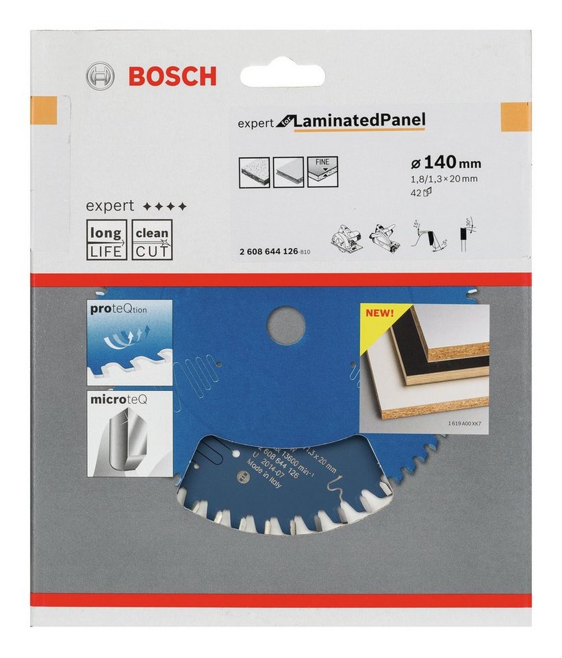 Thumbnail - BOSCH Kreissägeblatt, Expert for Laminated Panel 42Z - 140 x 20 x 1,8 mm