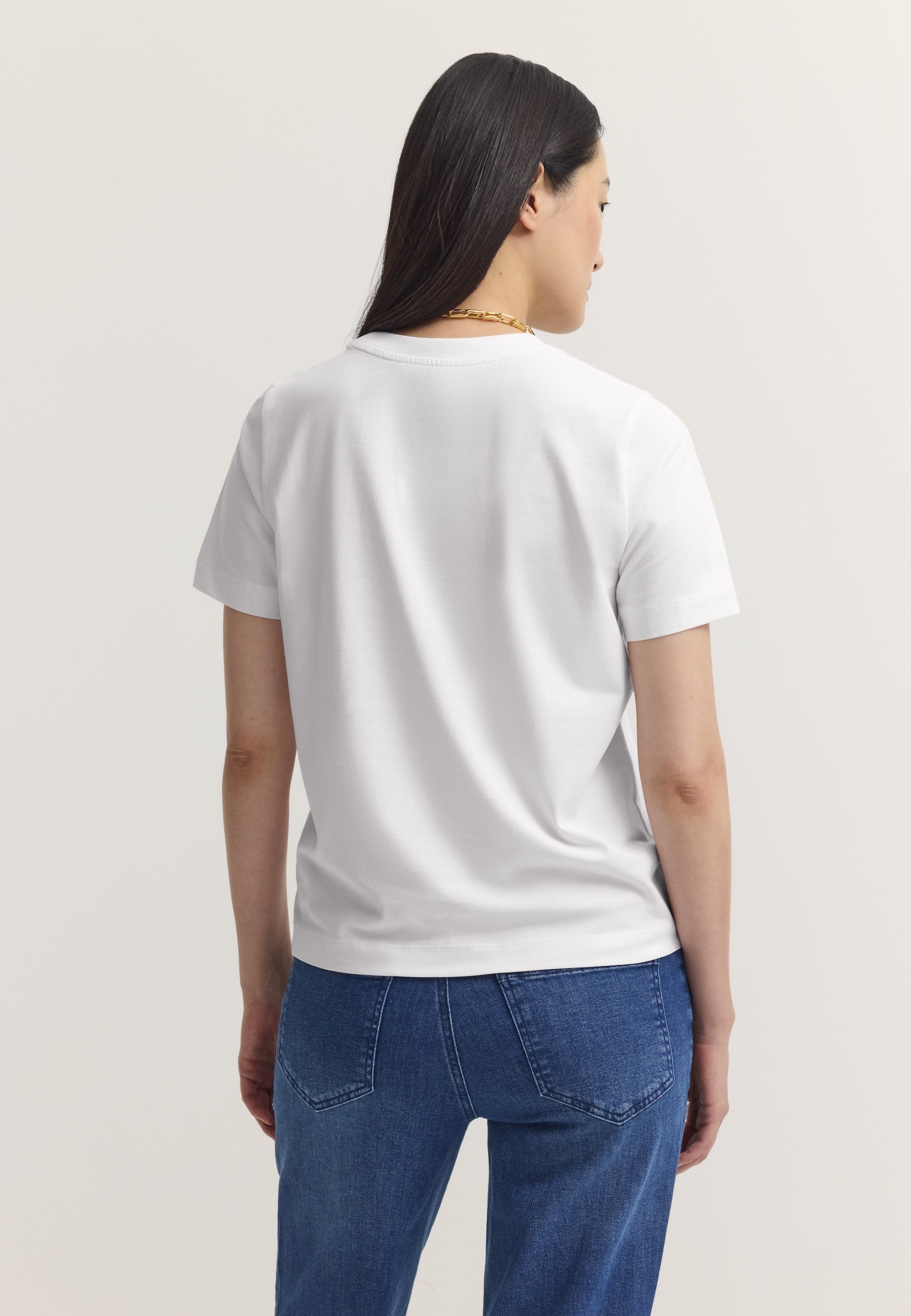 bugatti T-Shirt Modern Fit Modern Fit Baumwoll-Stretch Rundhals
