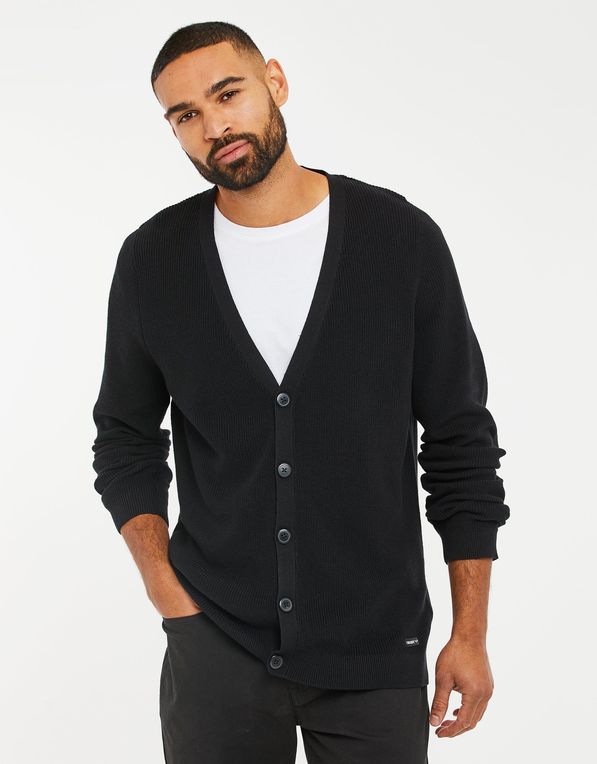 Threadbare Strickjacke Foxtail THB schwarz Cardigan