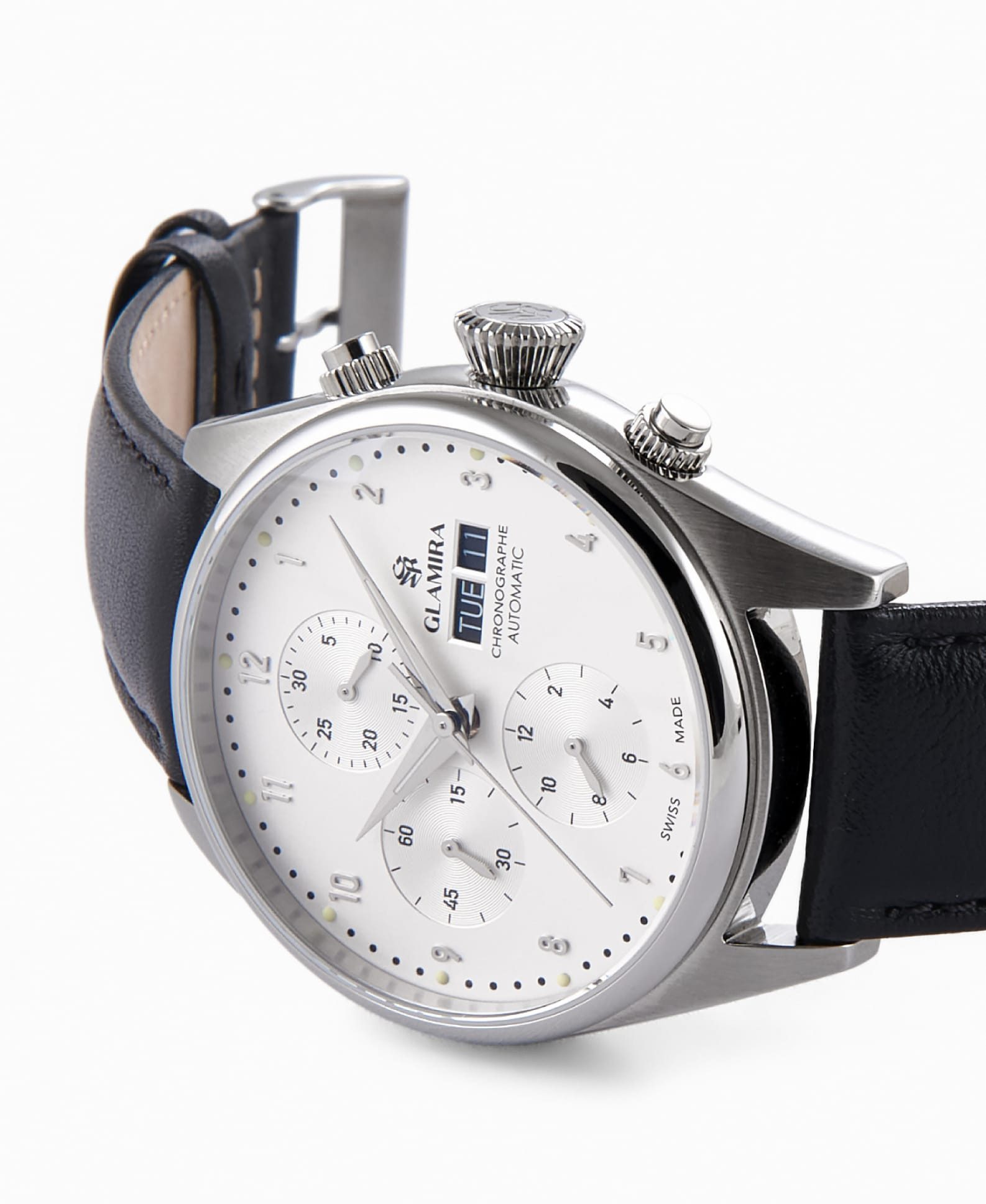 GLAMIRA Luxusuhr GLAMIRA Tireon Automatikuhr Weiß Tireon, (1-tlg), Automatik