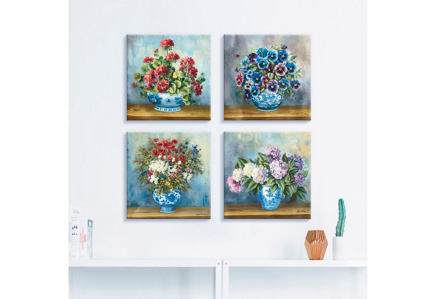 Artland Leinwandbild »Blumen Bouqets«, Blumen (4 Stück)-HomeTrends
