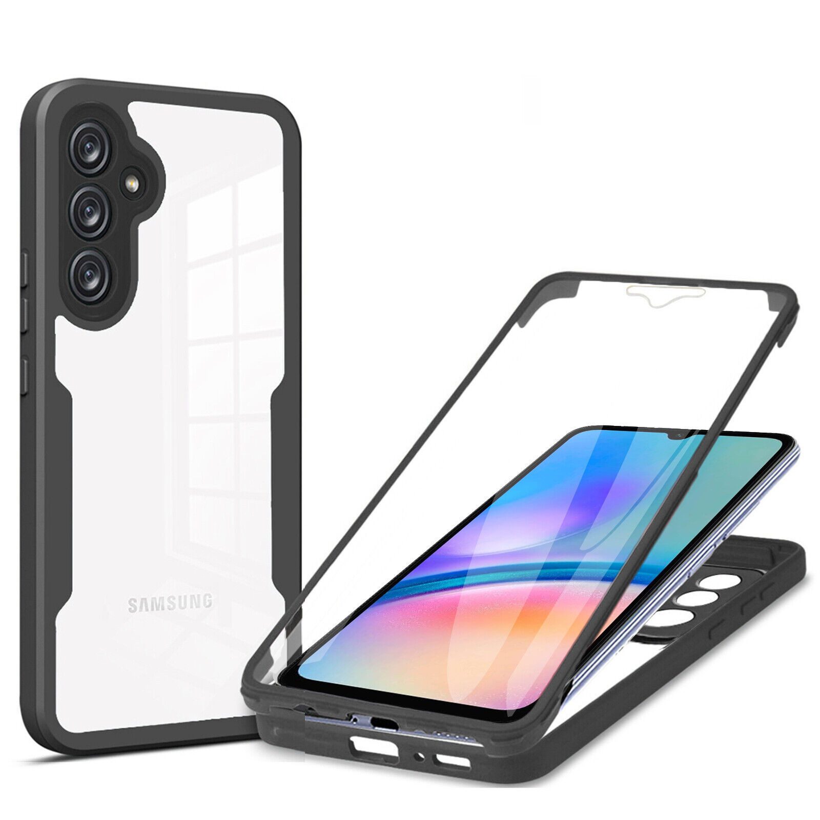 betterfon Handyhülle für Samsung Galaxy A05s 2-teiliges 360° TPU Schutzcase, 2-teiliges 360 Grad Case mit Rundumschutz und Displayschutz