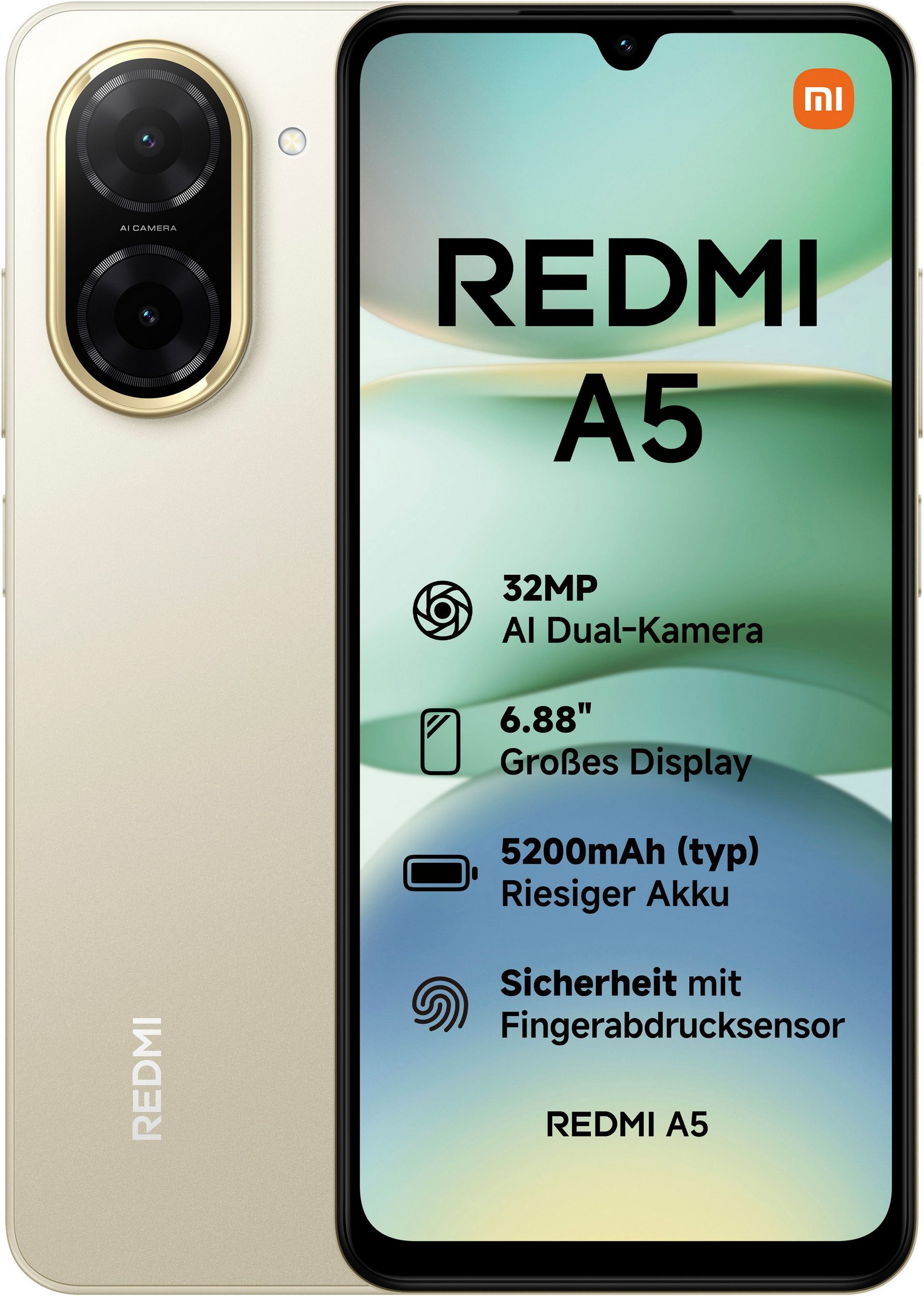 Xiaomi Redmi A5 3RAM 64 ROM, 4GB RAM 128GB ROM Smartphone (128 GB Speicherplatz, 32 MP Kamera, 6,88" großes Display)