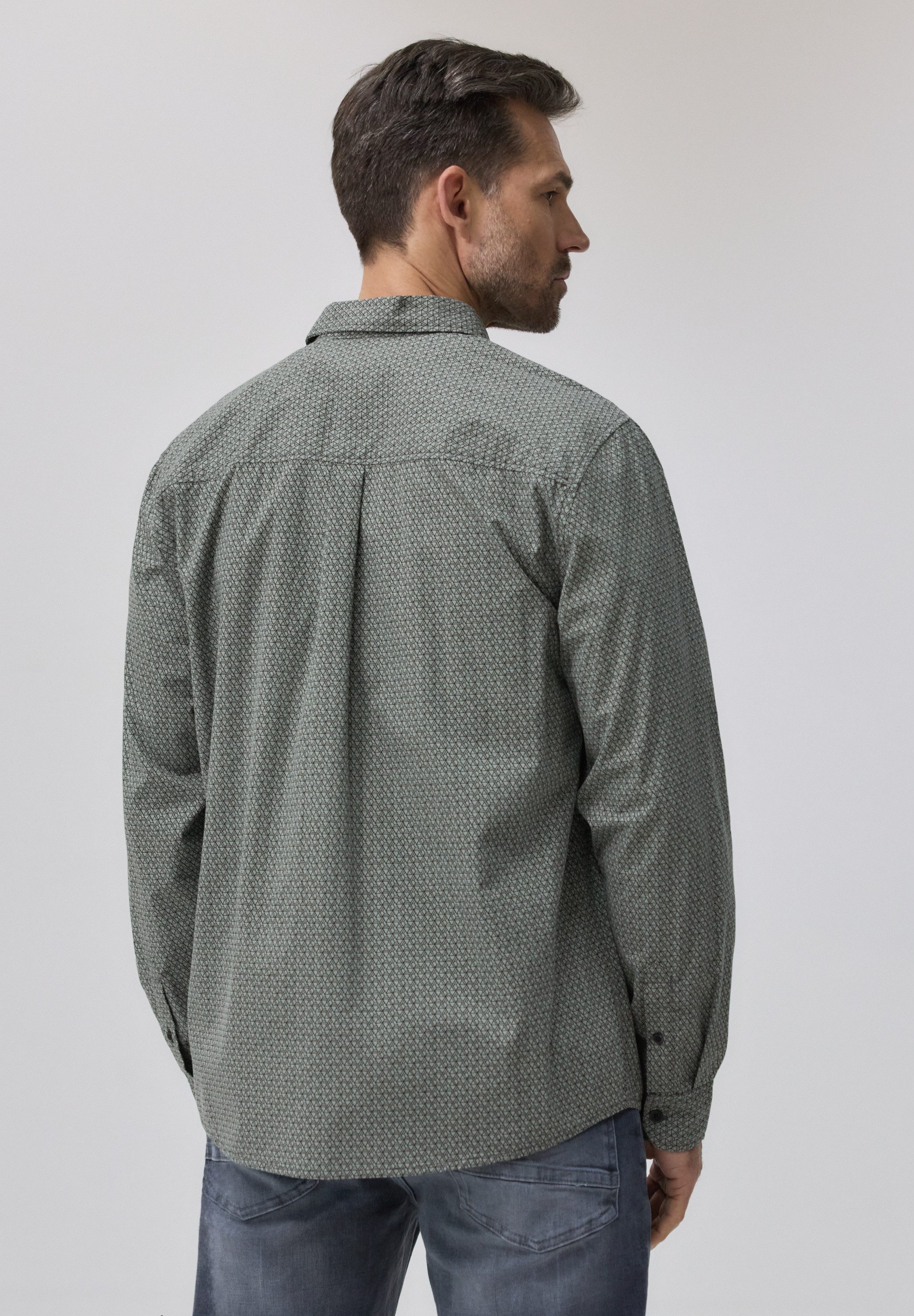 STREET ONE MEN Langarmhemd aus reiner Baumwolle
