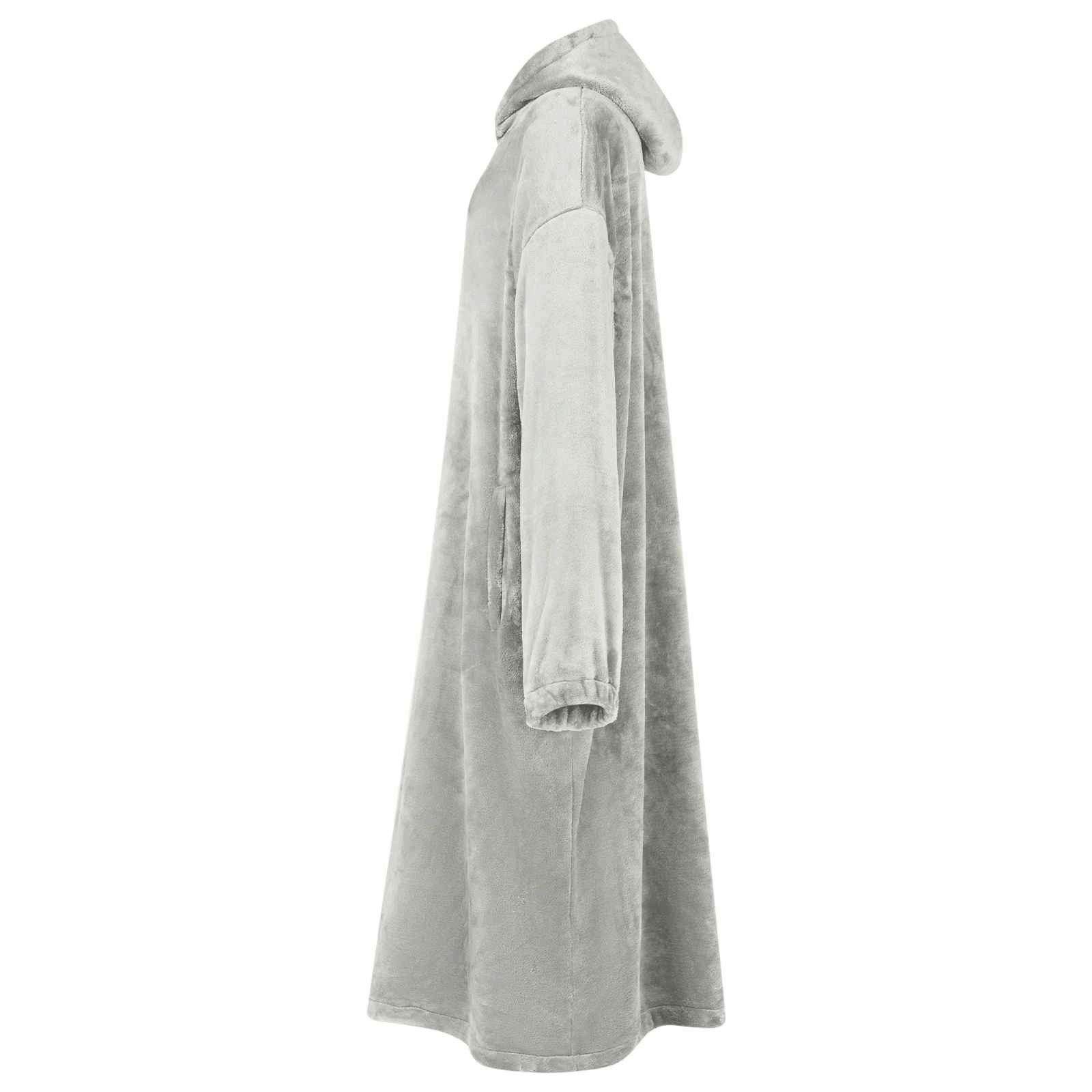 vidaXL Unisex-Bademantel Decken-Hoodie Grau M Flanell, Flanell