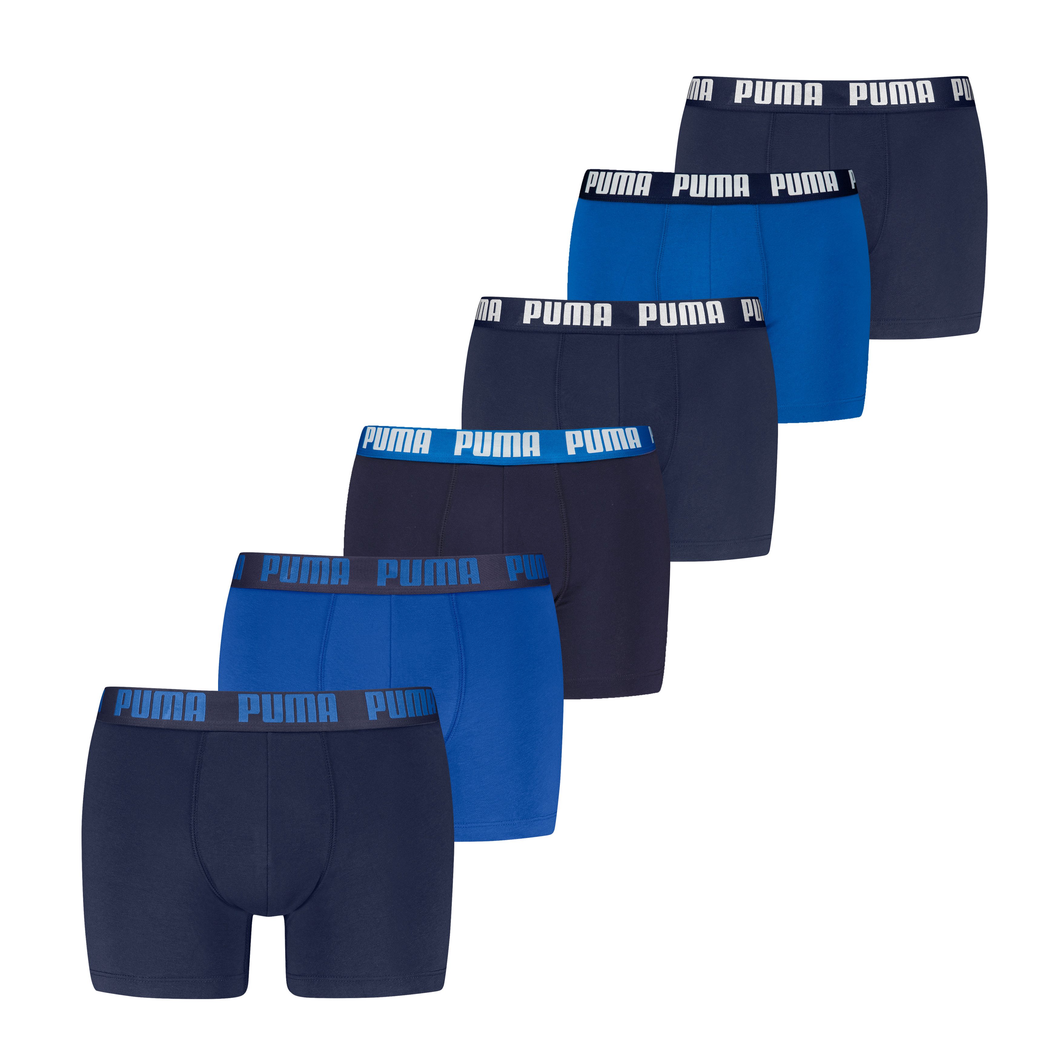 PUMA Boxershorts PUMA MEN EVERYDAY BOXER (6er Pack) Elastischer Logobund, Stretchmaterial, ohne Eingriff
