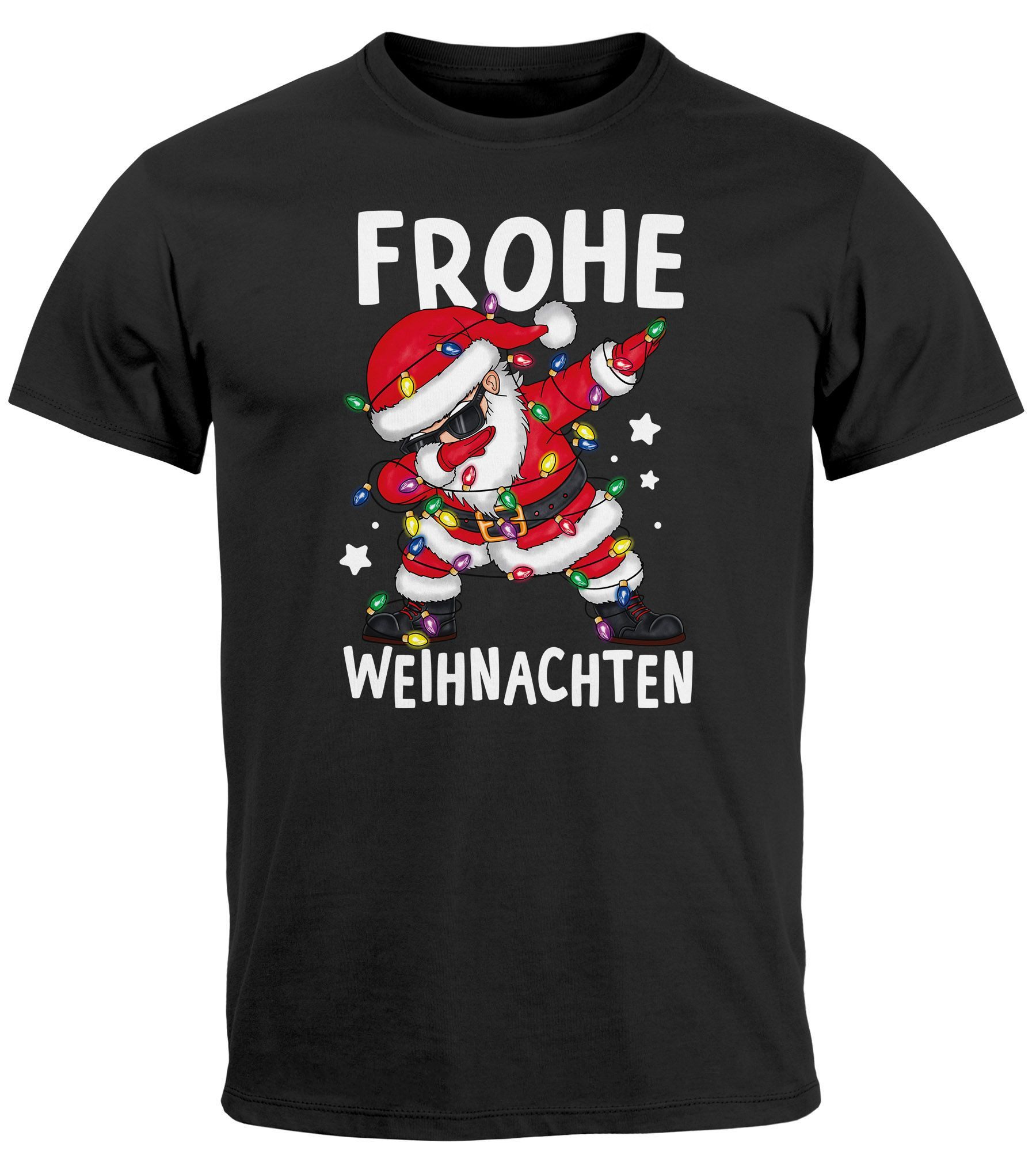 Print-Shirt Herren T-Shirt Frohe Weihnachten Aufdruck Santa Dab Weihnachtsshirt