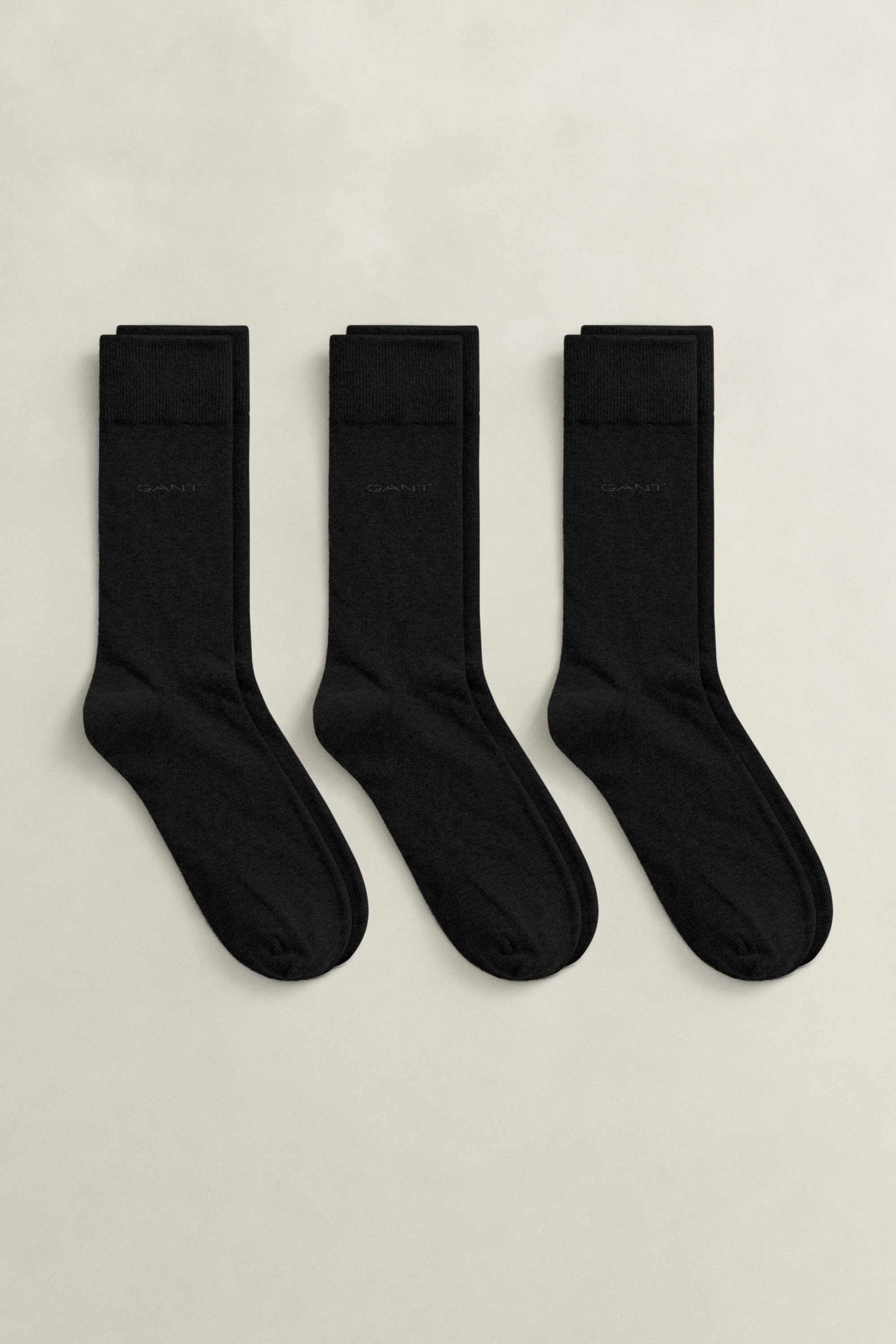 Gant Basicsocken SOFT COTTON SOCKS 3-PACK (Packung, 3-Paar, 3) mit Logodruck am Knöchel