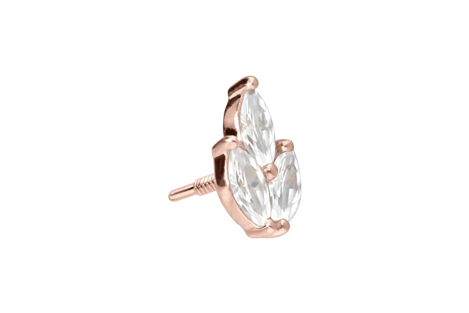 PIERCINGLINE Piercing-Set 14 Karat Gold Schraubaufsatz günstig online kaufen