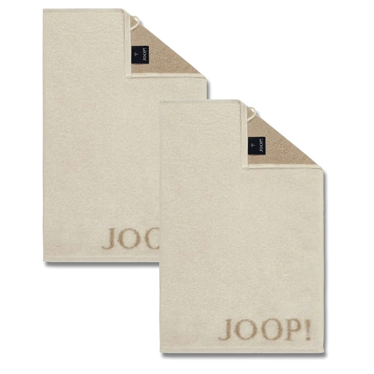 JOOP! Handtuch 2 Stück Joop! Gästetuch Classic Creme Beige 1600-36 30x50, Walkfrottier, 100% Baumwolle