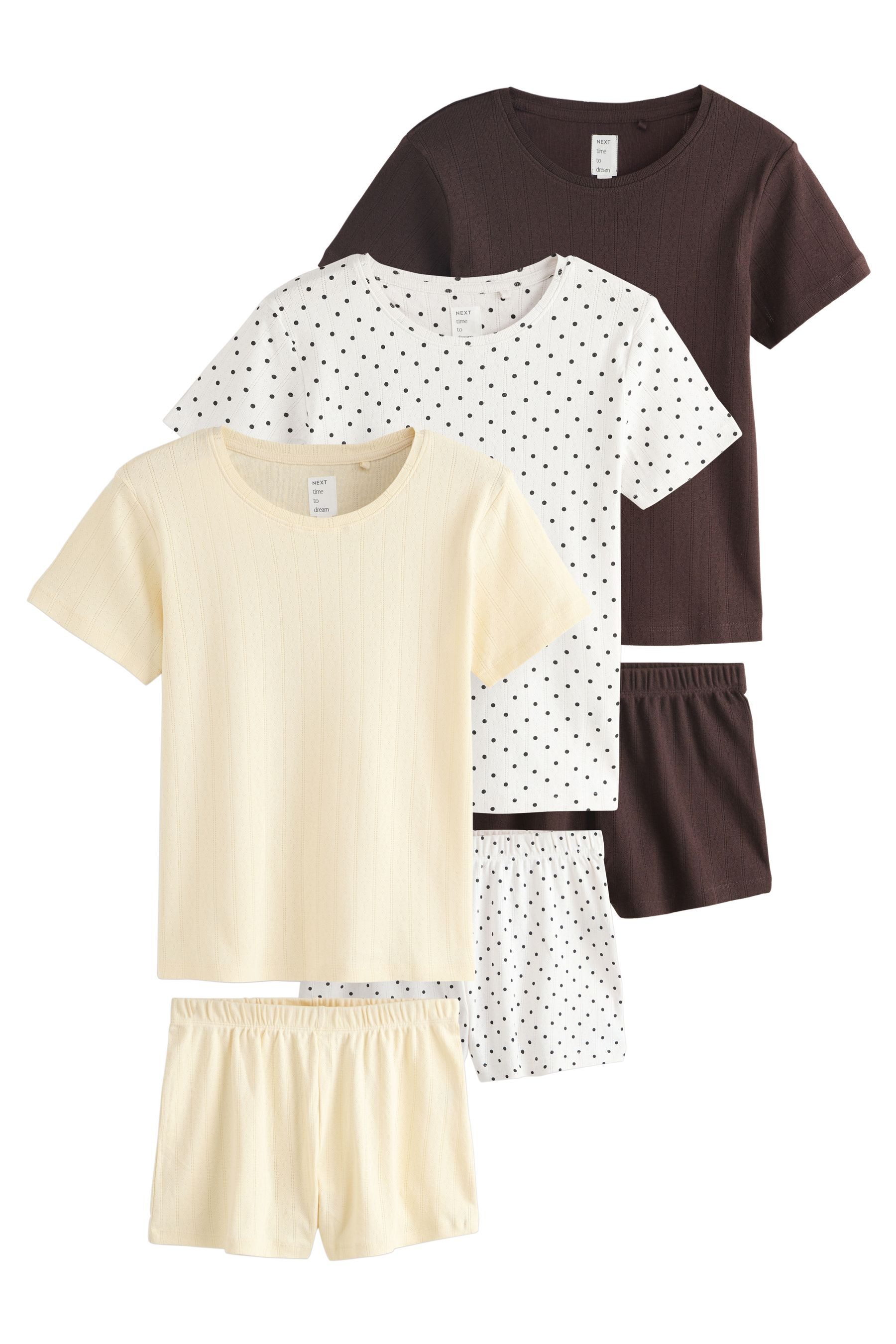 Next Pyjama 3er-Pack kurze Pointelle-Schlafanzüge (6 tlg)