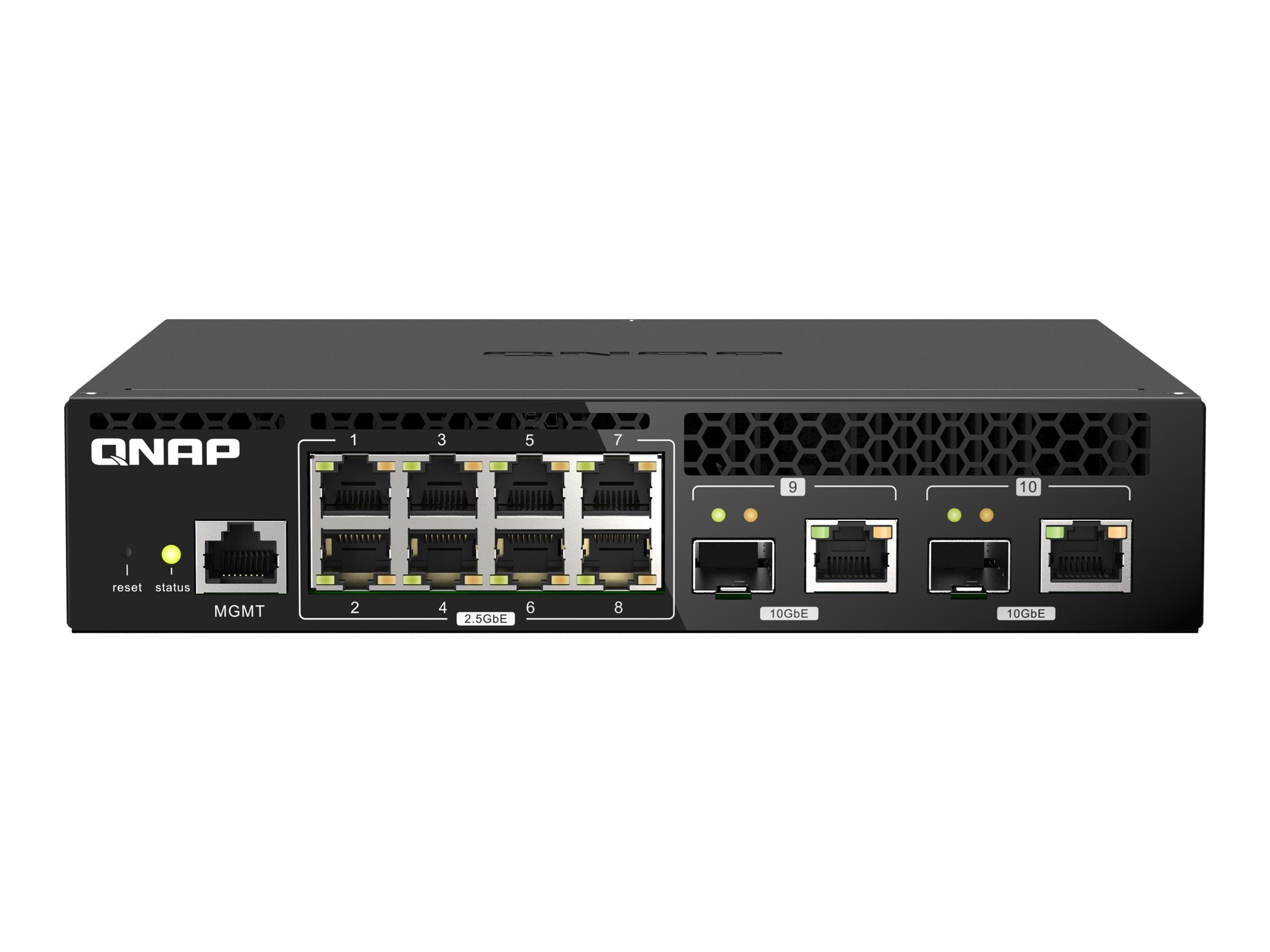 QNAP QNAP QSW-M2108R-2C, 8 port 2.5Gbps, 2 port 10Gbps SFP+/ NBASE-T Combo, Netzwerk-Switch