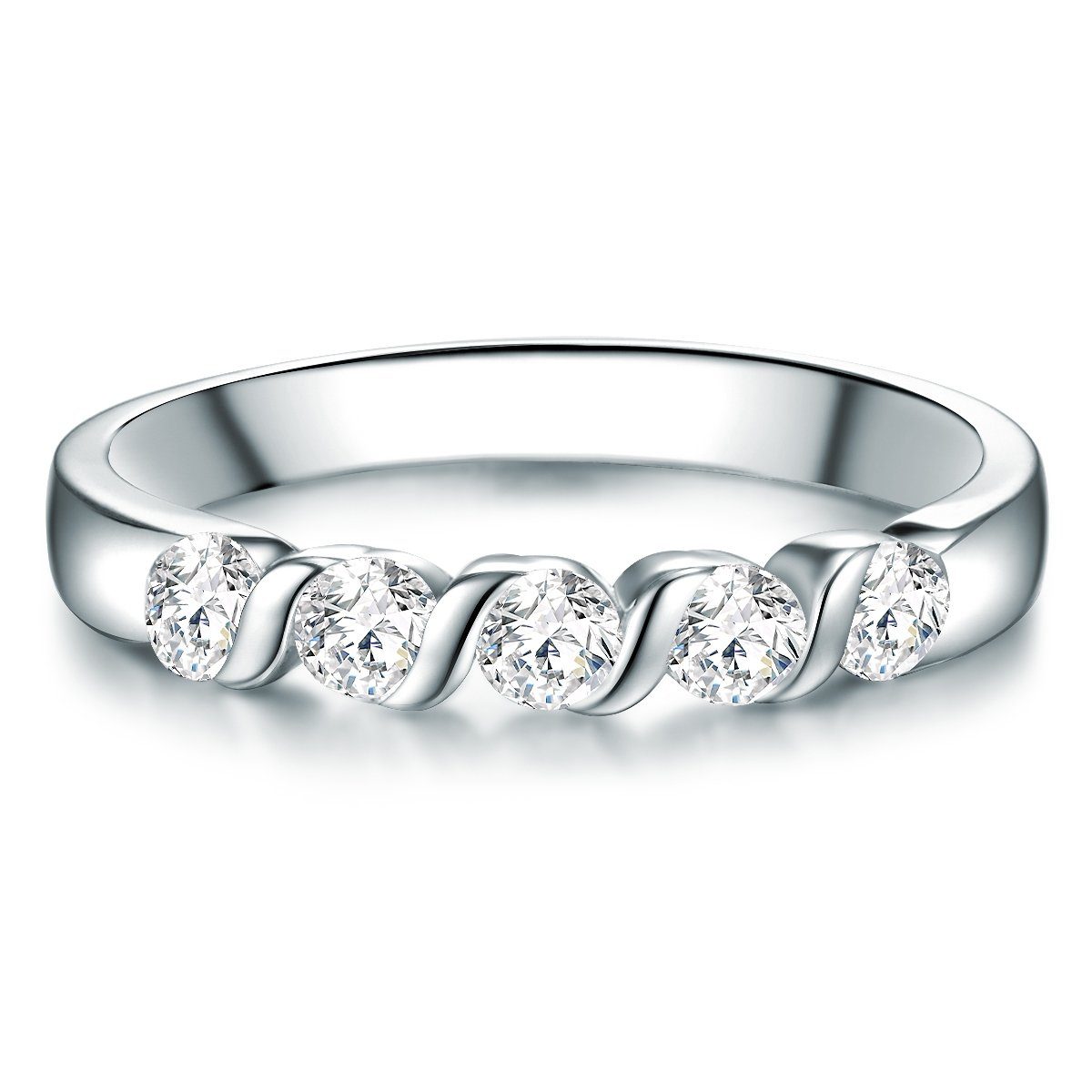 Trilani Fingerring Silberring aus für Zirkonia Silber, 925 Frauen Sterling mit