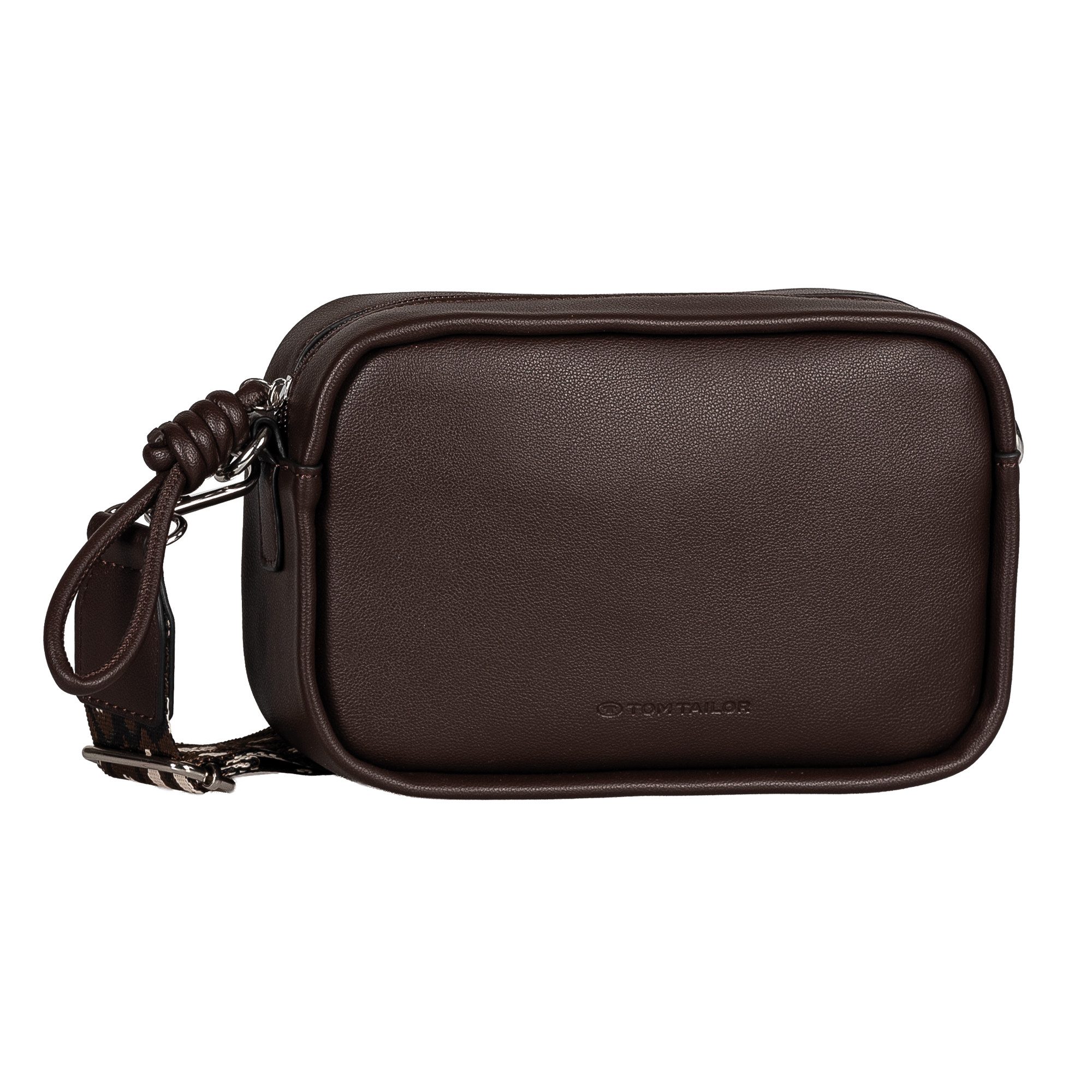 TOM TAILOR Umhängetasche Tatiana, Damen Handtasche, Kamerabag, fein gewebter dreifarbiger Gurtband
