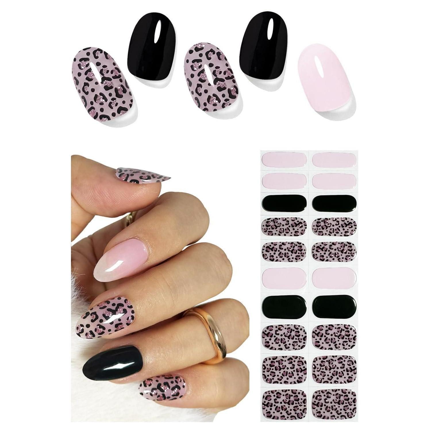LuxusKollektion Nagel-Tattoo UV Nagelfolien Leopard Pink 20 Stk.