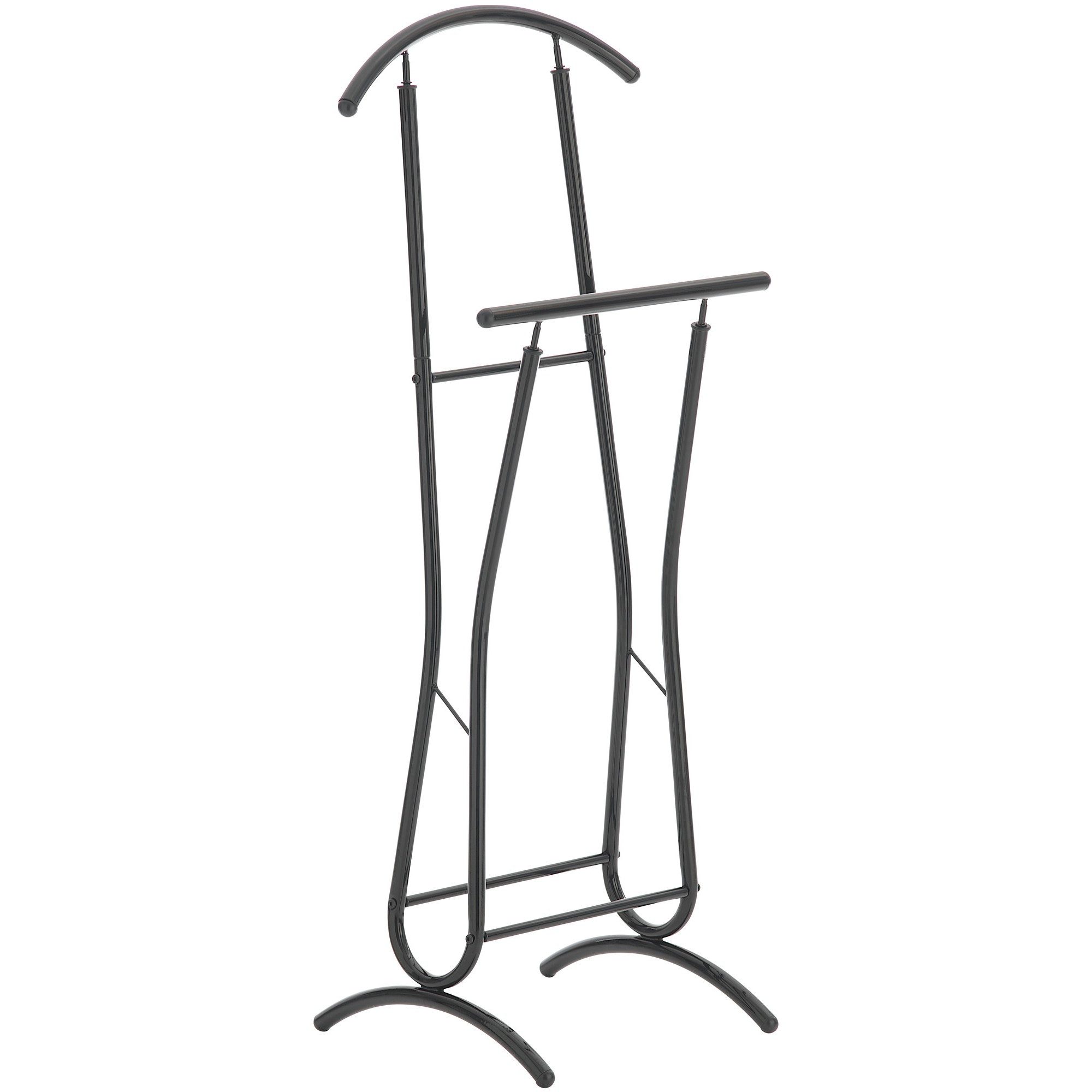 CLP Herrendiener Kleiderständer Anzugständer Garderobenständer, (Spar-Set, 1 St., 40 x 35 x 110 cm stabil), Metall pulverbeschichtet, Hosenstange, Schuhablage