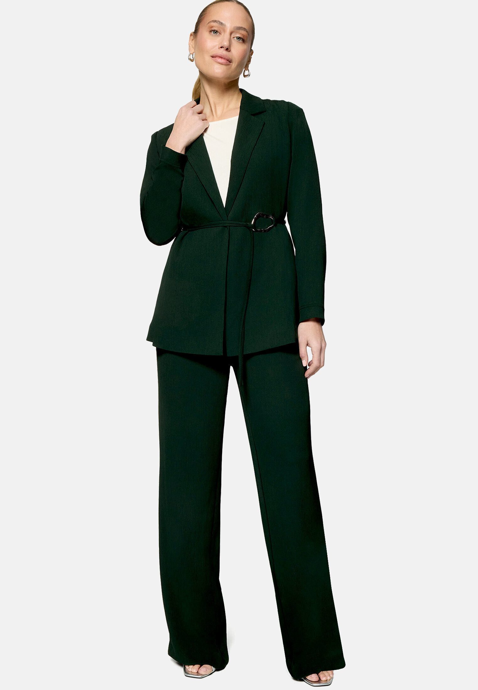 Zero Jackenblazer Damen strukturiert mit Bindedetail Schnalle