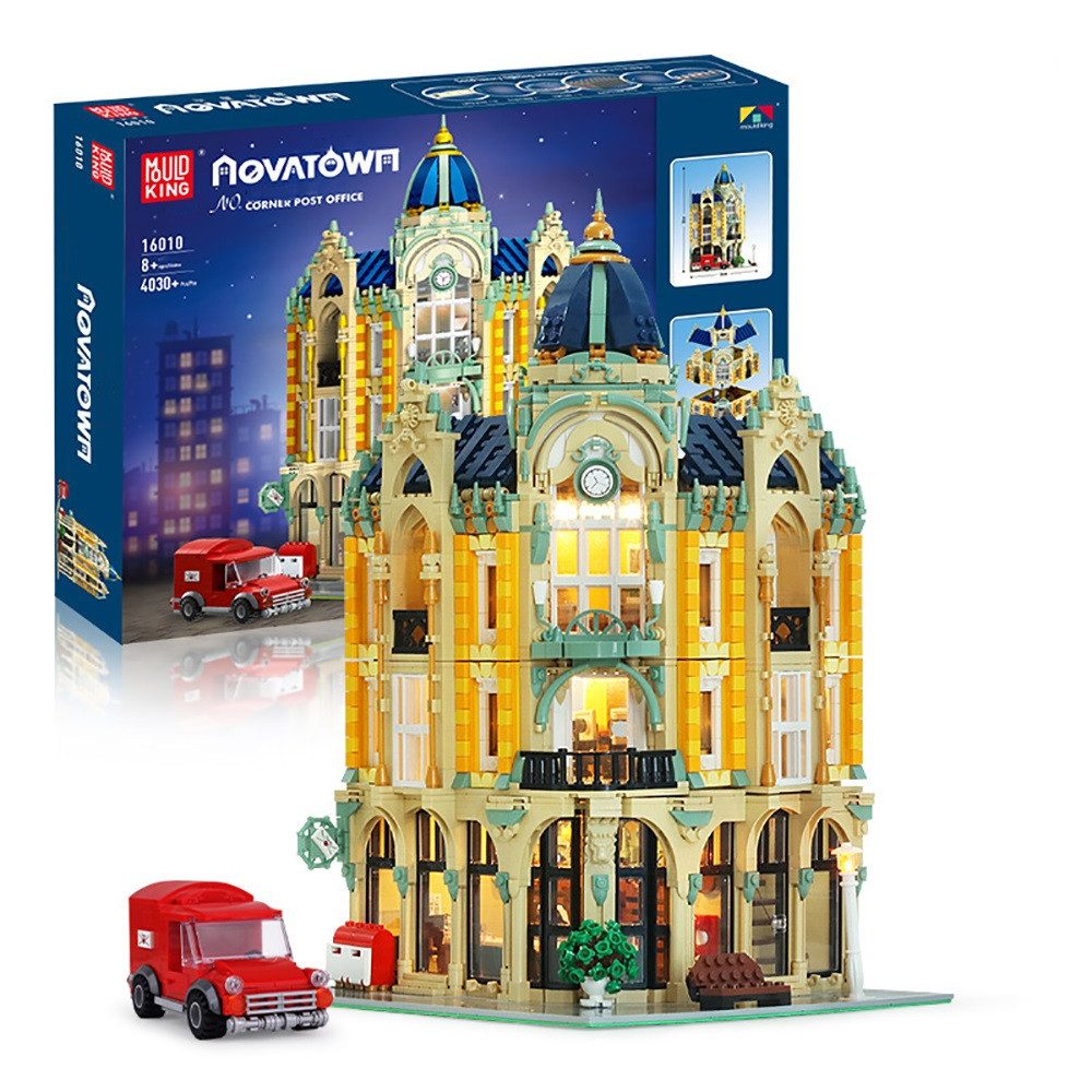Mould King 16010 Architektur Postfiliale Moc Klemmbausteine 4030 Teile Konstruktionsspielsteine, (Set, 4030 St)
