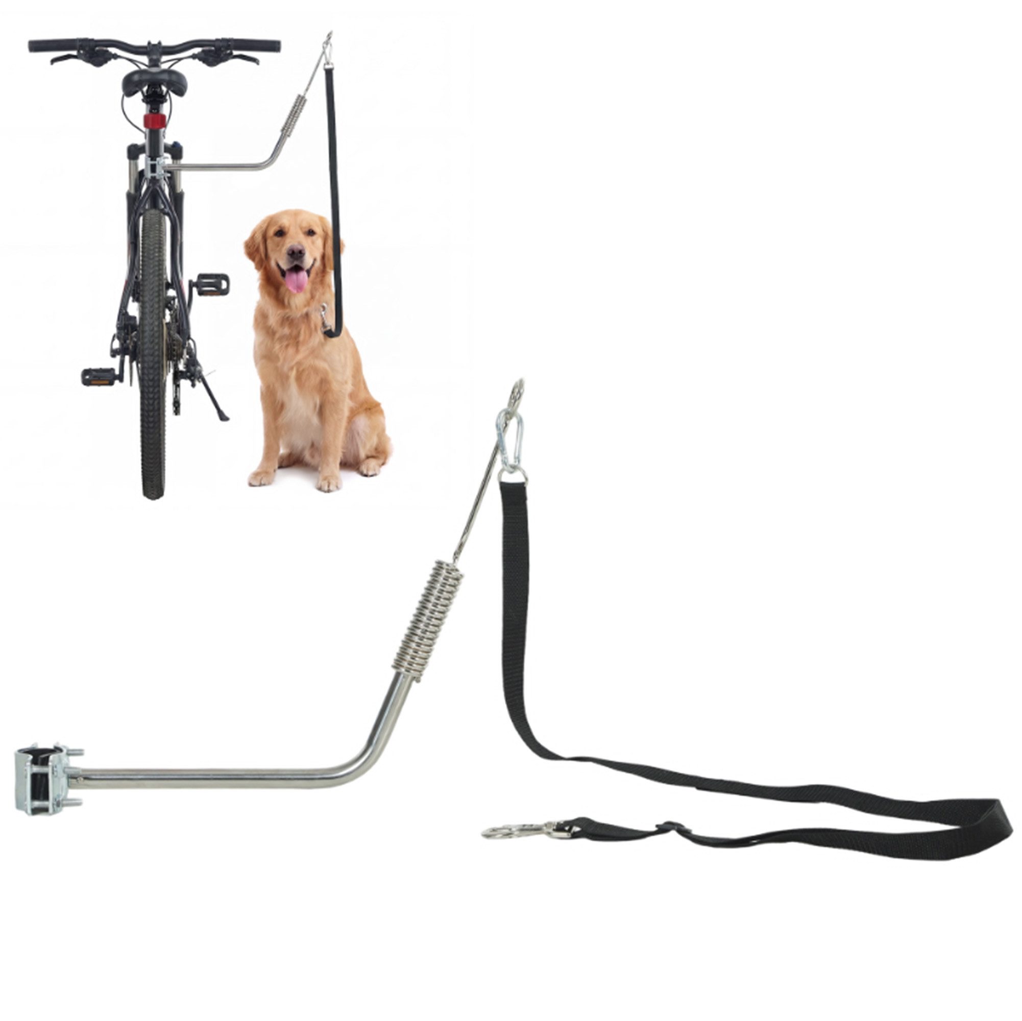 ibettertec Jagdleine Fahrradleine, Hundeleine, Stoßdämpfern, (Spar-Set, 1-tlg., Zweifunktionale Fahrradleine für Hunde mit abnehmbarem Stoßdämpfer), doppelfunktional (Fahrrad- & Handleine), stoßdämpfend