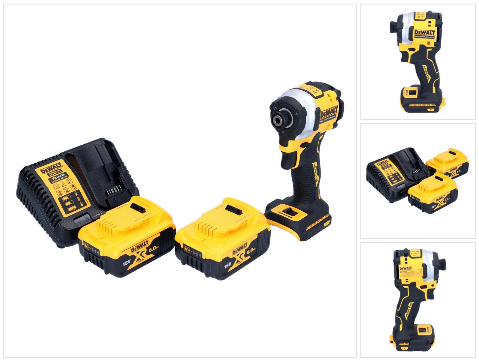 DeWalt Akku-Schlagschrauber DCF 850 P2 Akku Schlagschrauber 18 V 205 Nm 1/4" Brushless + 2x Akku