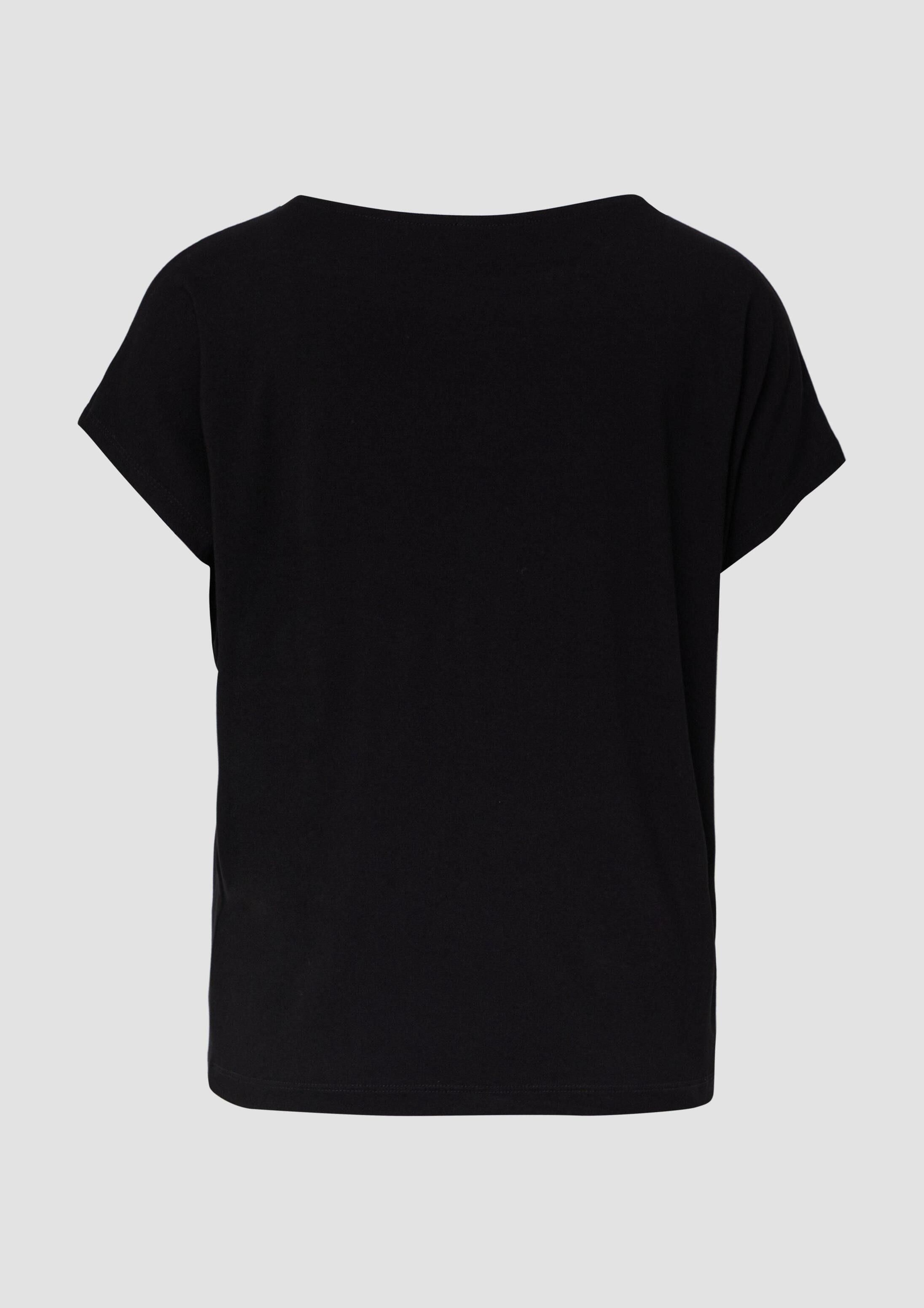 s.Oliver Kurzarmshirt T-Shirt Fließendes Jersey-Shirt mit überschnittenen Schultern