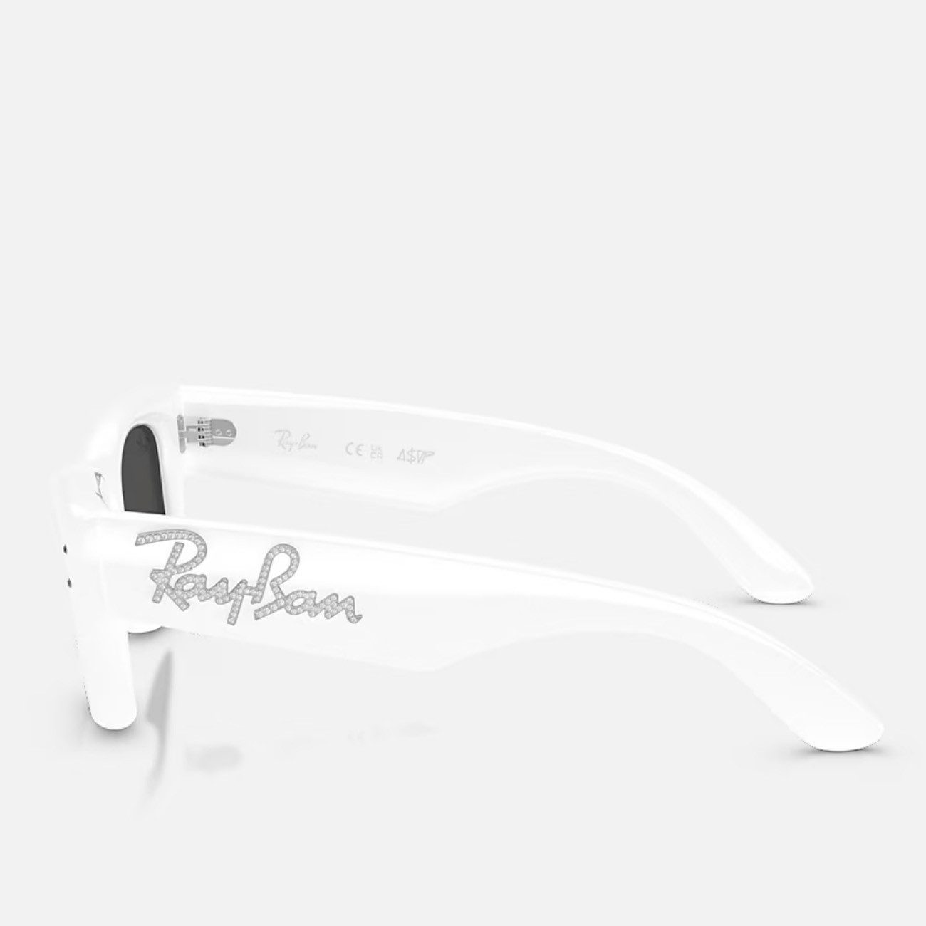 Ray-Ban Sonnenbrille Ray-Ban Wayfarer Puffer White Strass Dark Grey