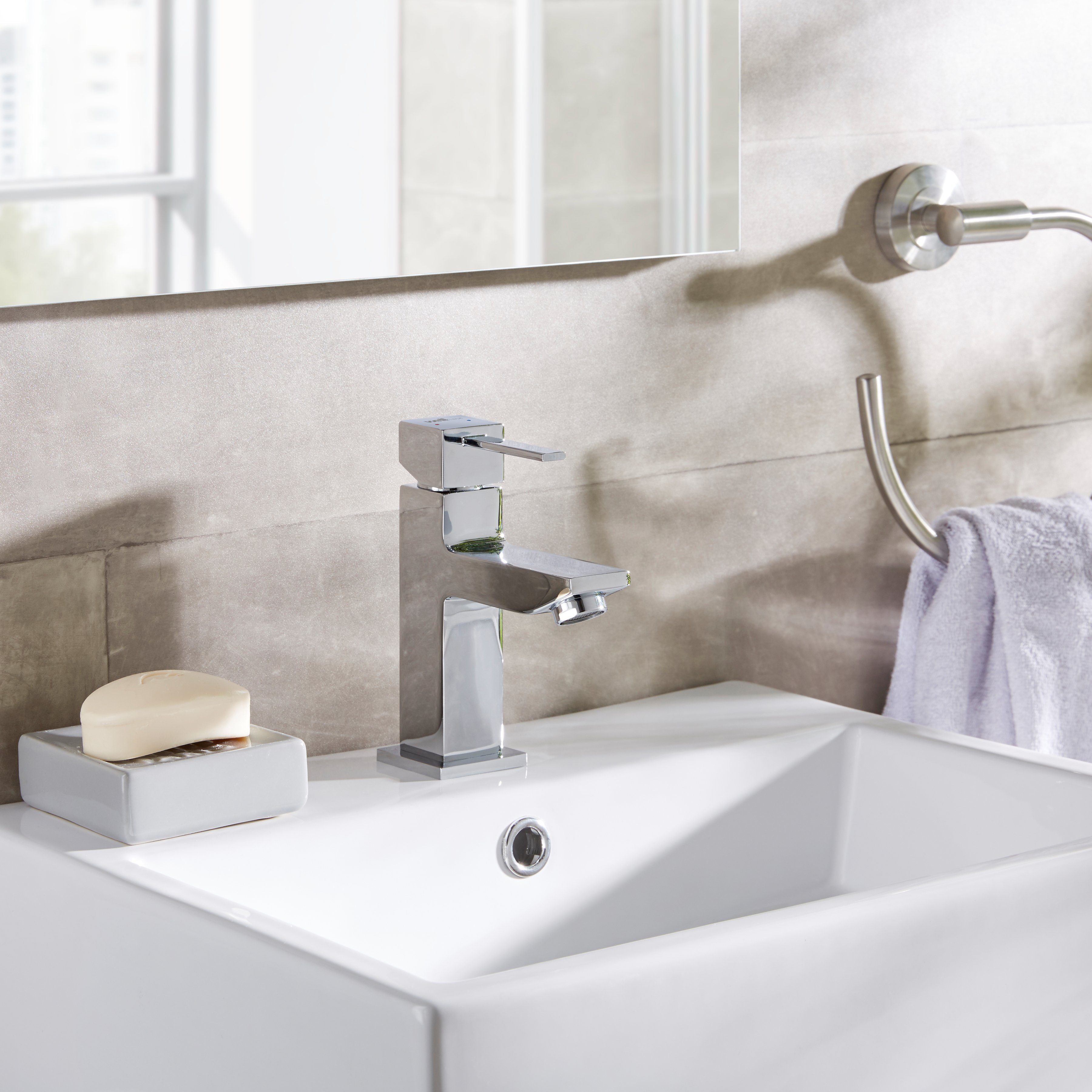 welltime Waschtischarmatur Trento, Wasserhahn Wassersparende Eco-Click-Funk günstig online kaufen